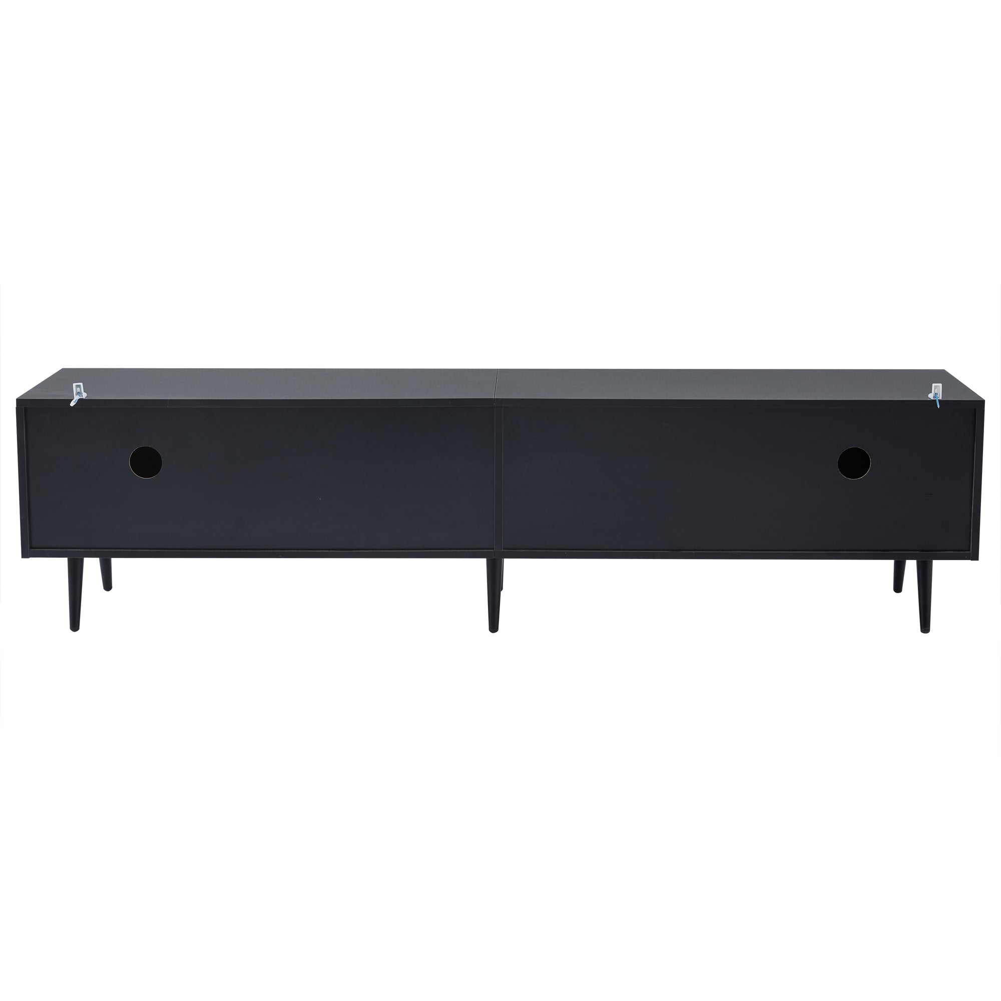 Logidon 176x38x45 cm zwart TV-lowboard met LED-verlichting