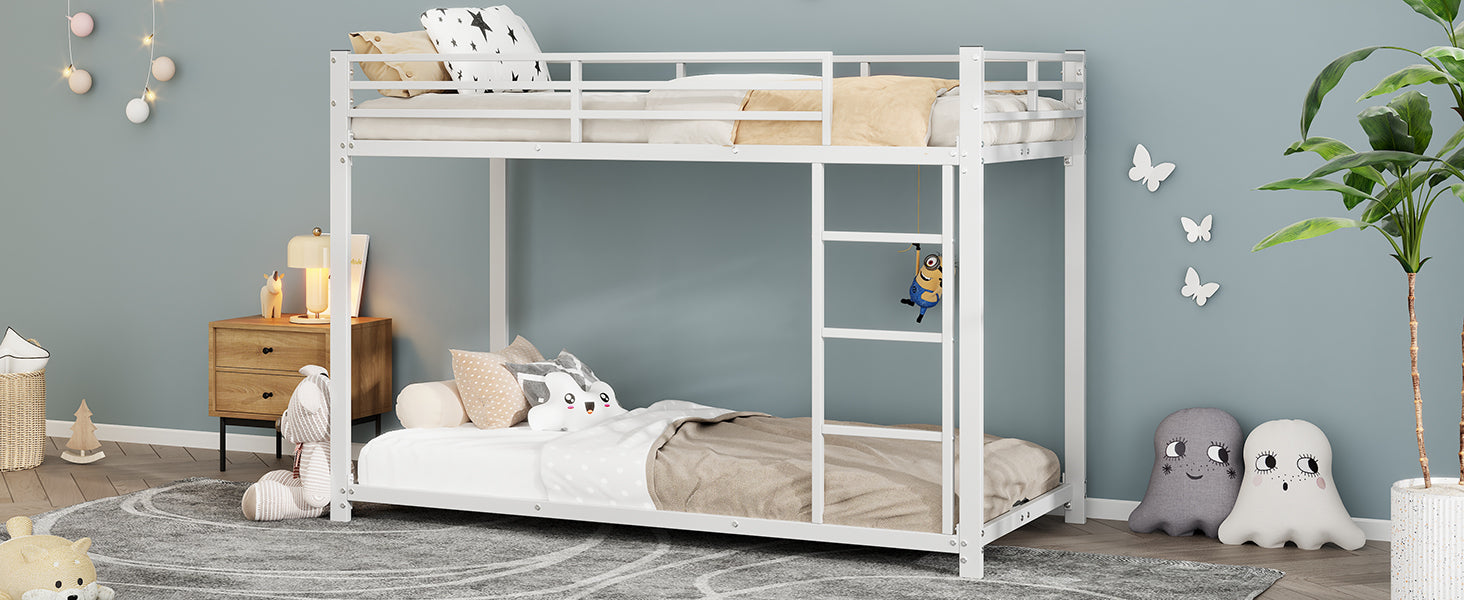 Logidon stapelbed 90x200 metaal wit klassieke vorm