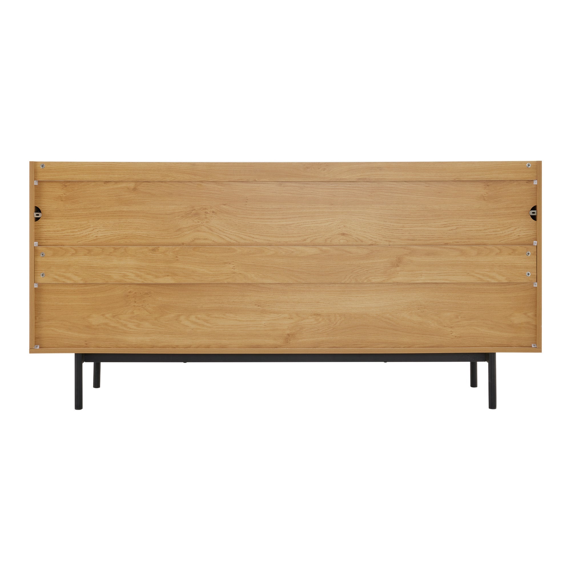 Logidon dressoir naturel hout met metalen inleg en 4 deuren 160 x 40 cm