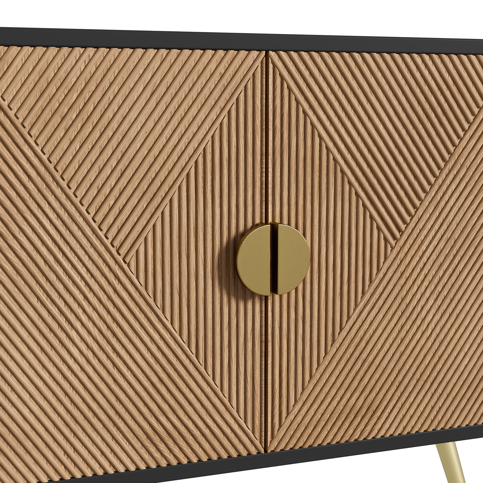 Logidon Dressoir 160 cm Bruin Vier Deuren Met Gouden Handgrepen