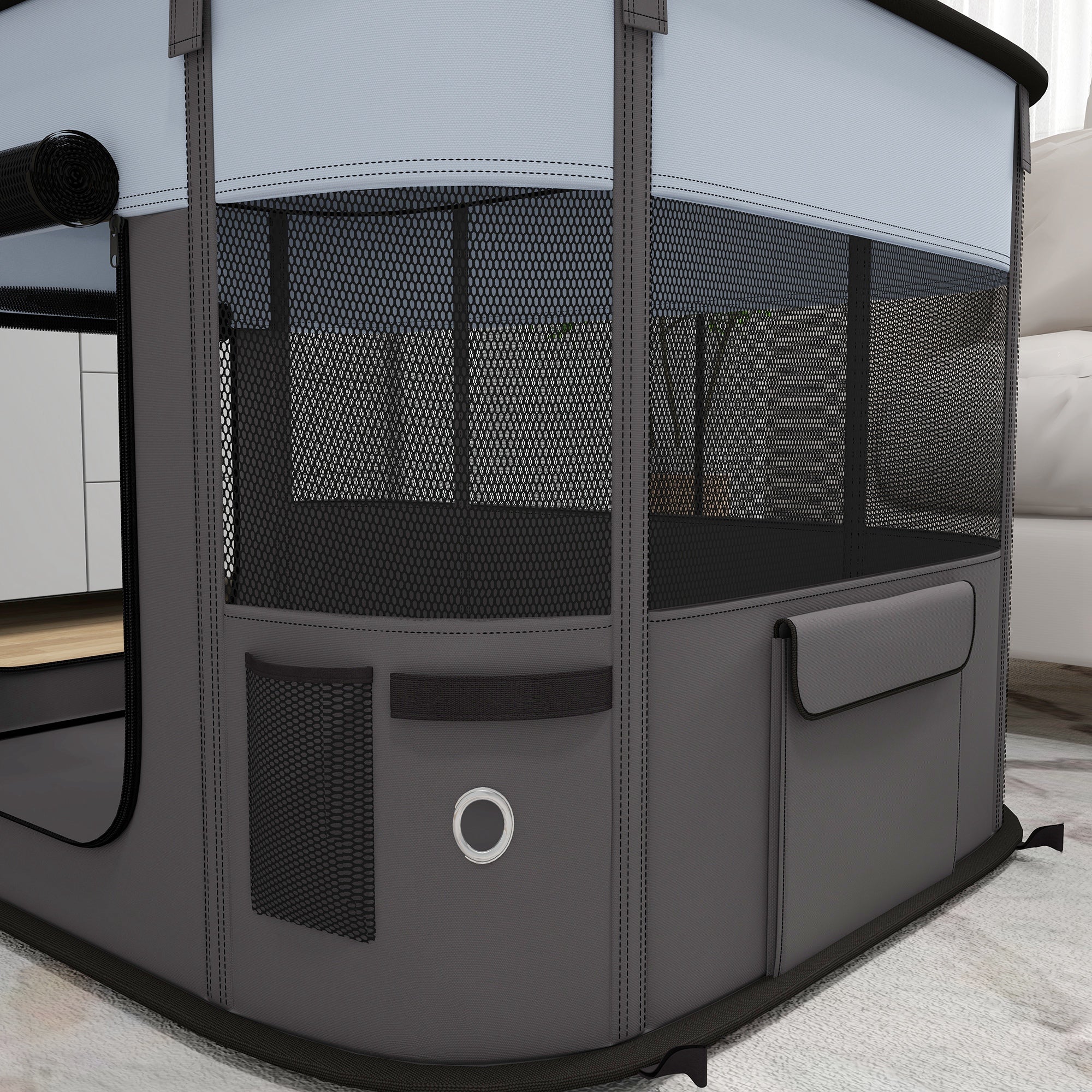 Logidon Puppy Run Opvouwbare Box Grijs 94 x 74 x 60 cm