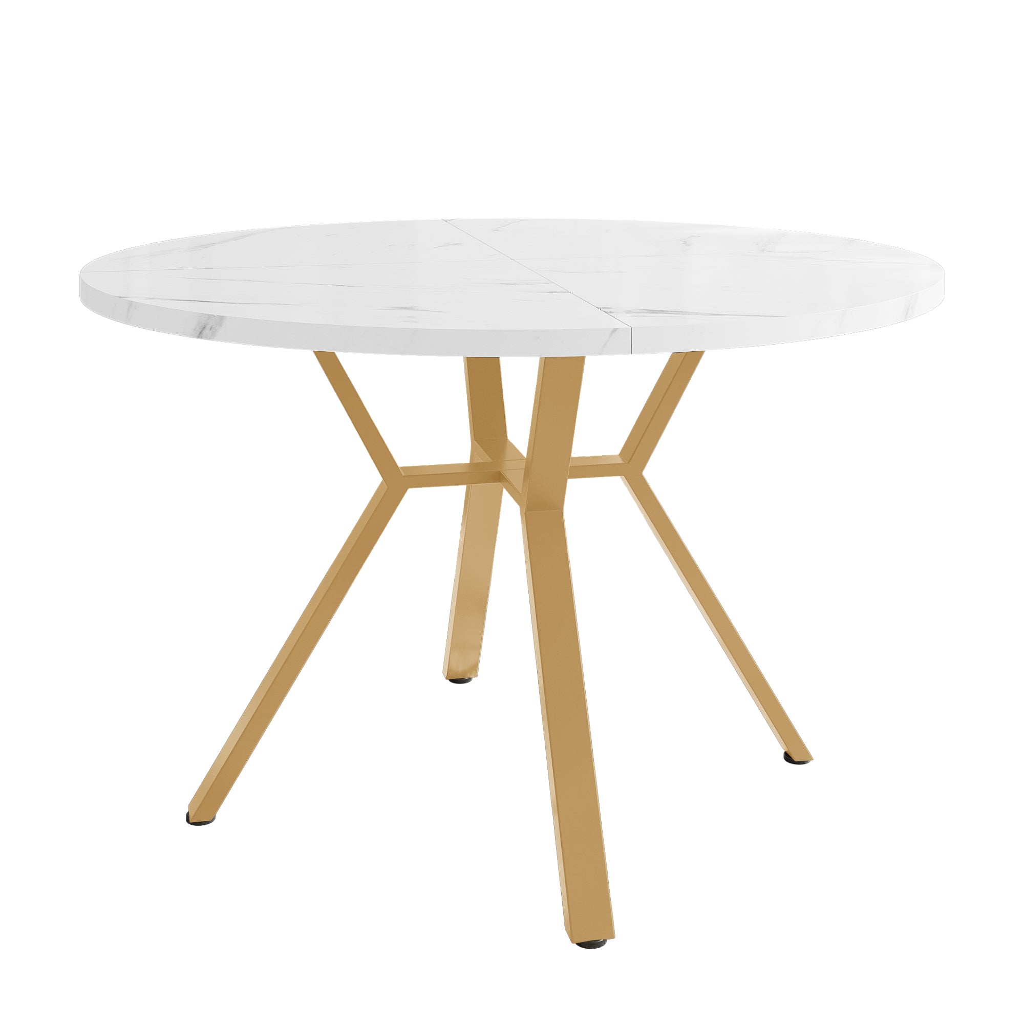 Logidon ronde eettafel marmerlook witgoud 100 cm diameter