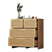 Logidon rotan kast met 4 laden en massief houten handgrepen B80xH80xD38