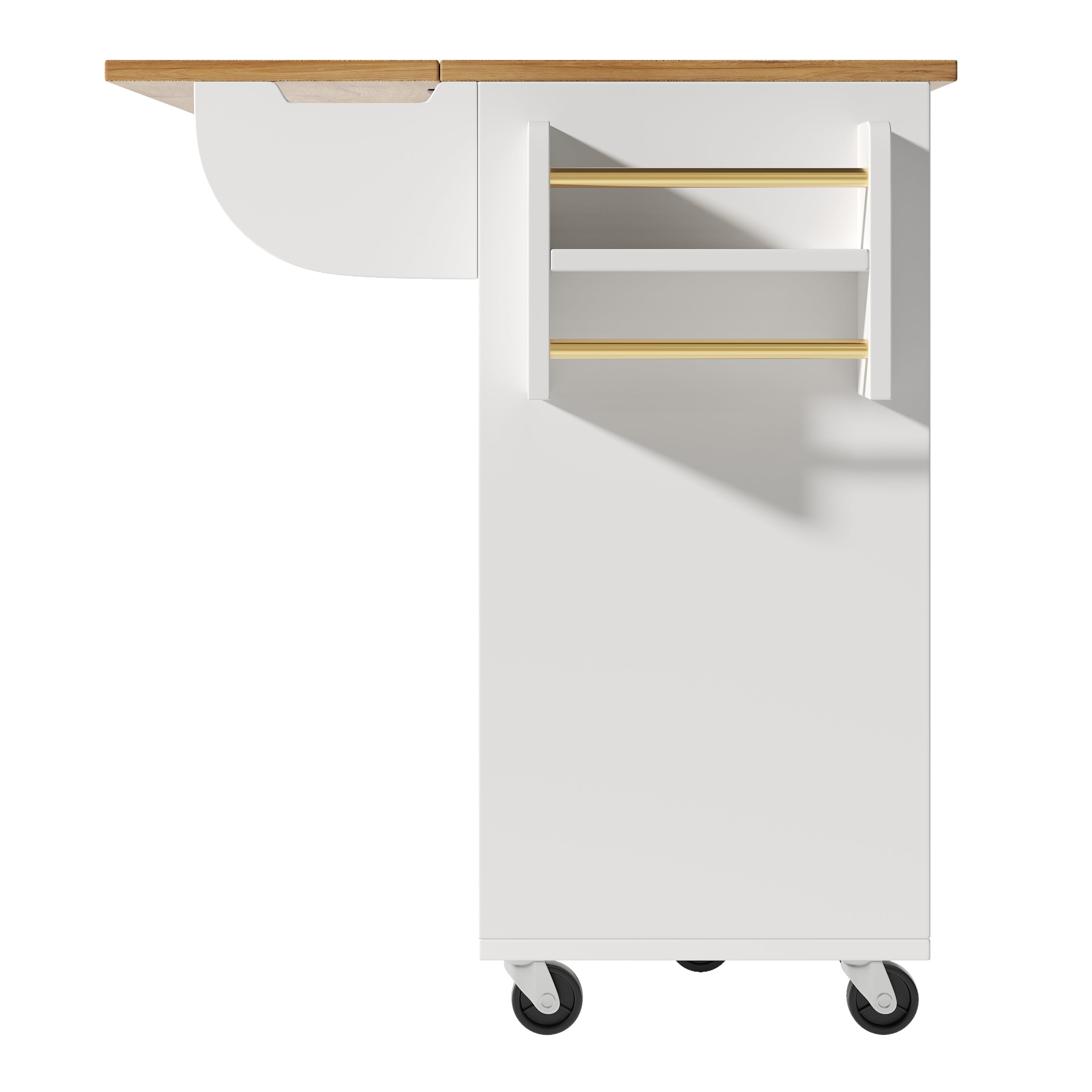 Logidon Kitchen Island Extendable with Wheels White 146x70x90 cm