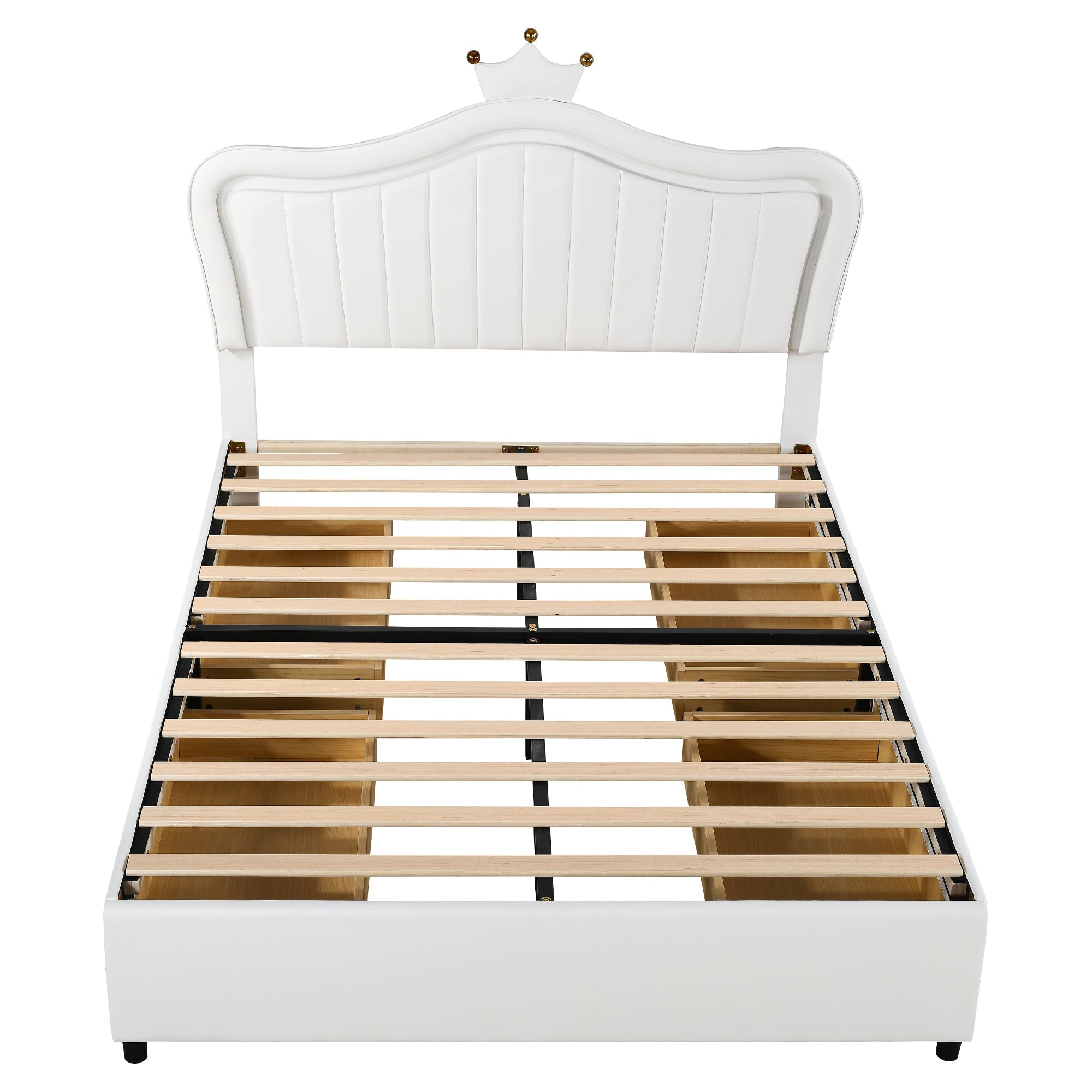 Logidon gestoffeerd bed 140x200 wit kunstleer met LED-verlichting