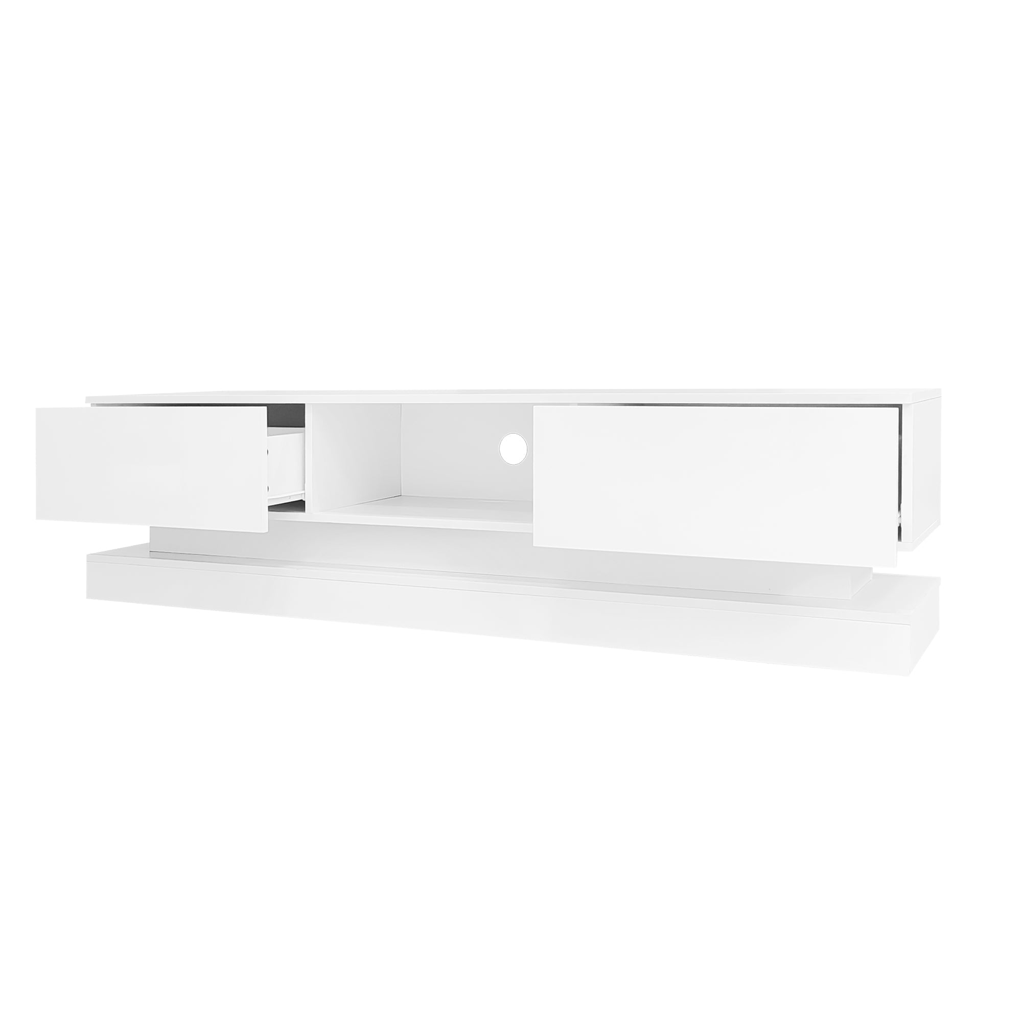 Logidon wit TV-meubel 160 cm met LED-verlichting app bediening