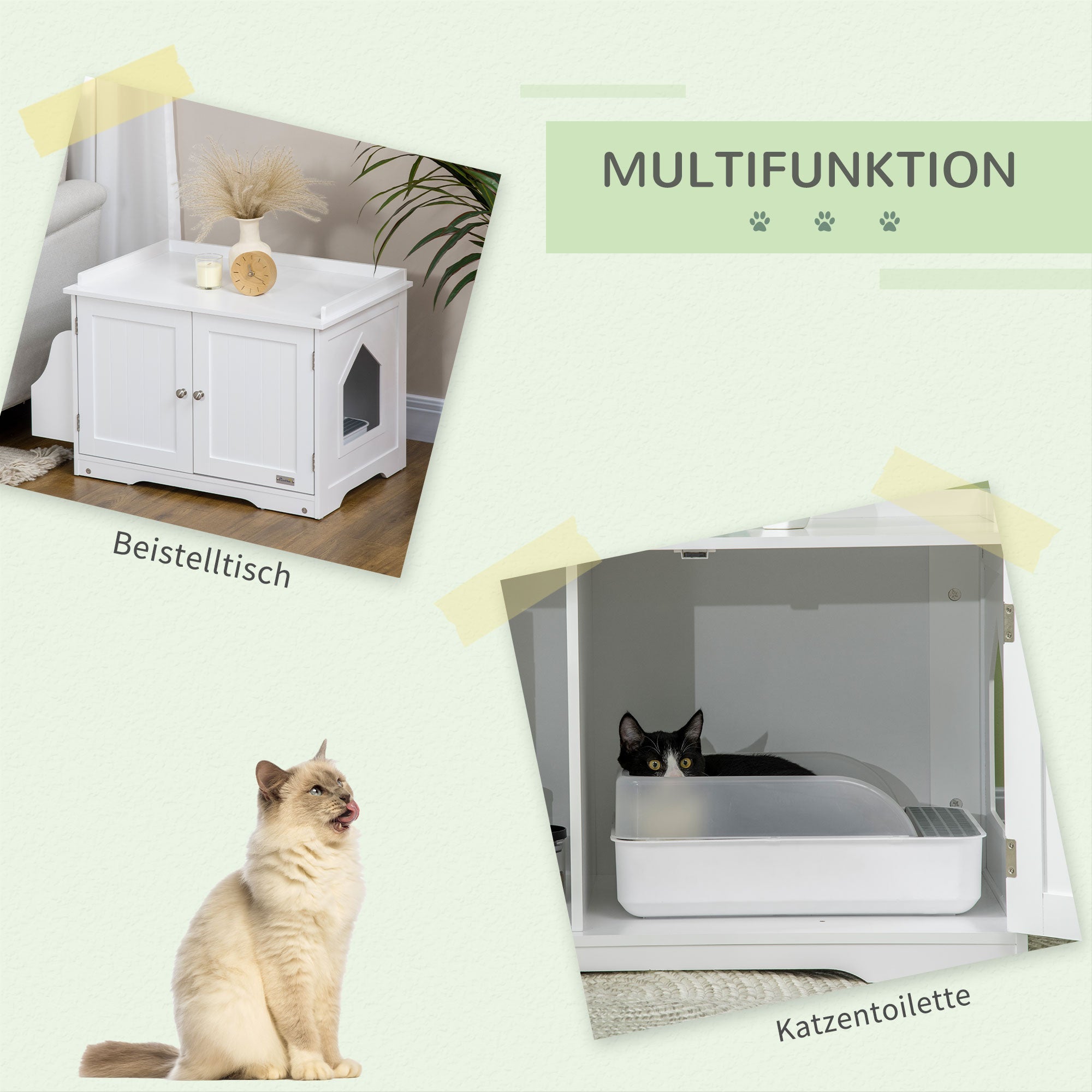 Logidon kattentoilet wit 86x48x52 verstelbaar tussenschot