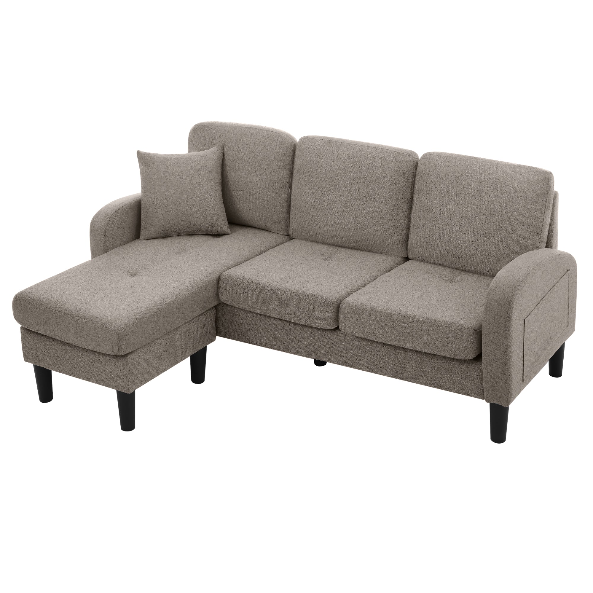 Logidon L-vormige hoekbank met chaise longue 3-zits 185x118x82 cm