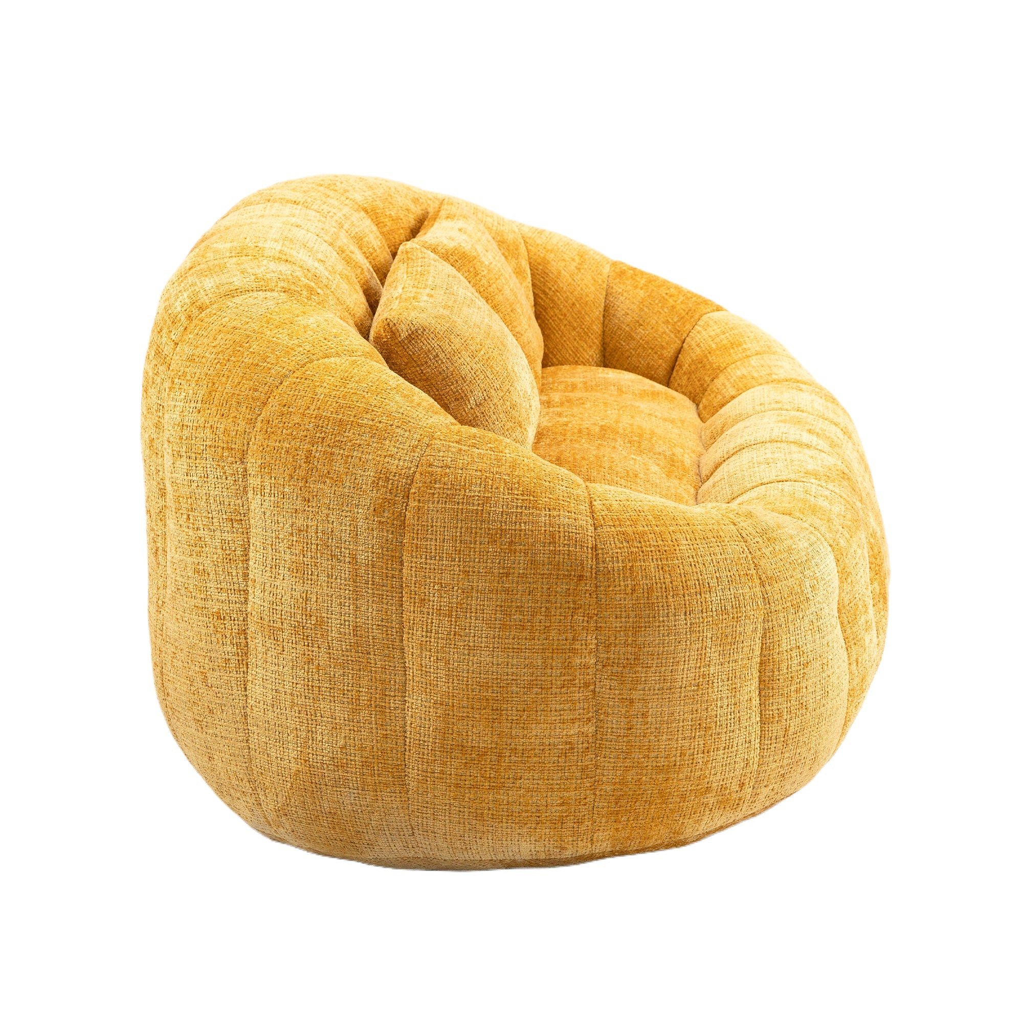 Logidon Zitzakbank Luxe Chenille Geel Ligstoel met hoge rugleuning