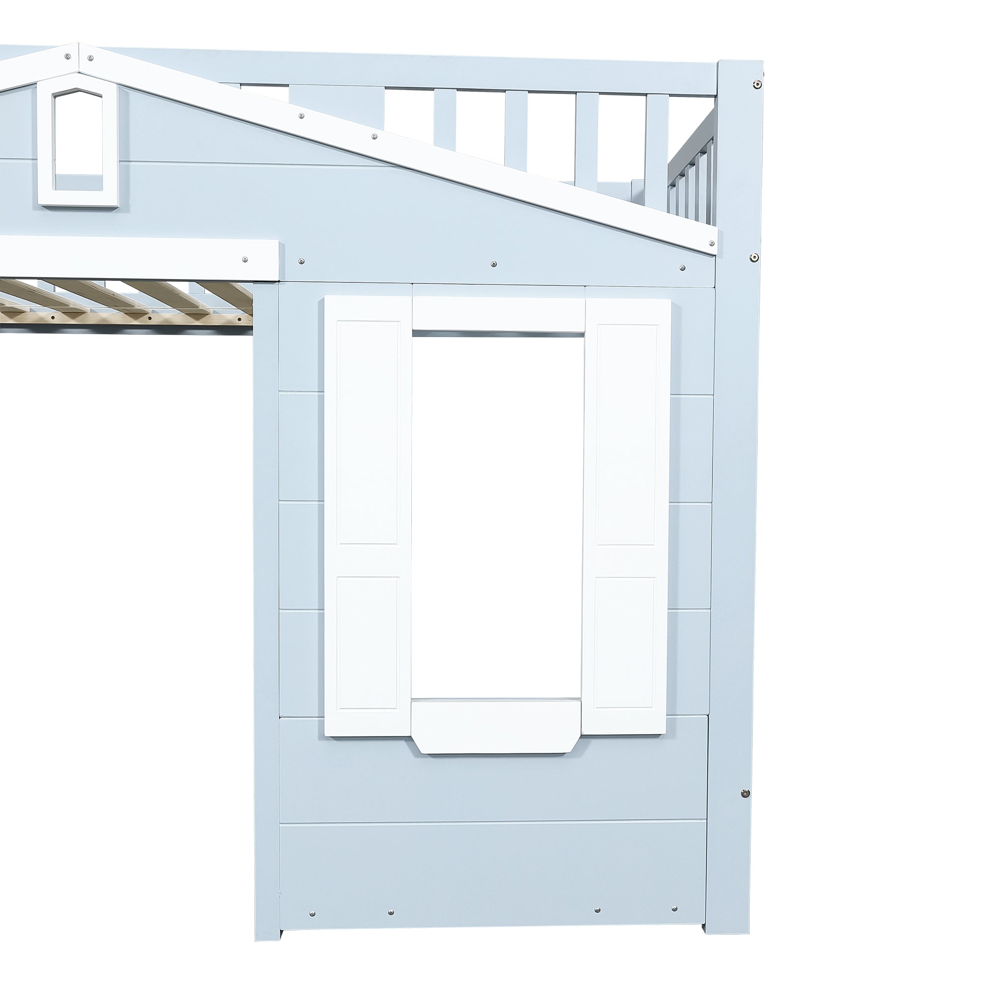 Logidon hoogslaper blauw 90x200 kinderbed met ruimte onder het bed