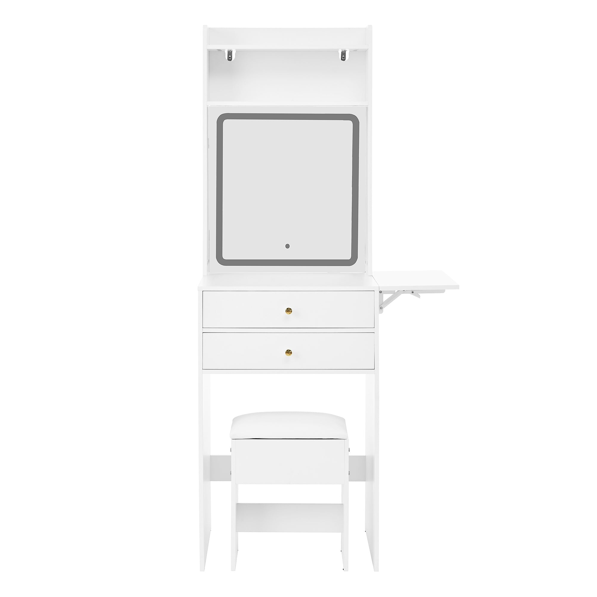 Logidon Kaptafel Verstelbaar LED-verlichting Wit 75×156×45 cm