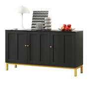 Logidon dressoir 3 deuren zwart MDF met marmerlook 140x40x78