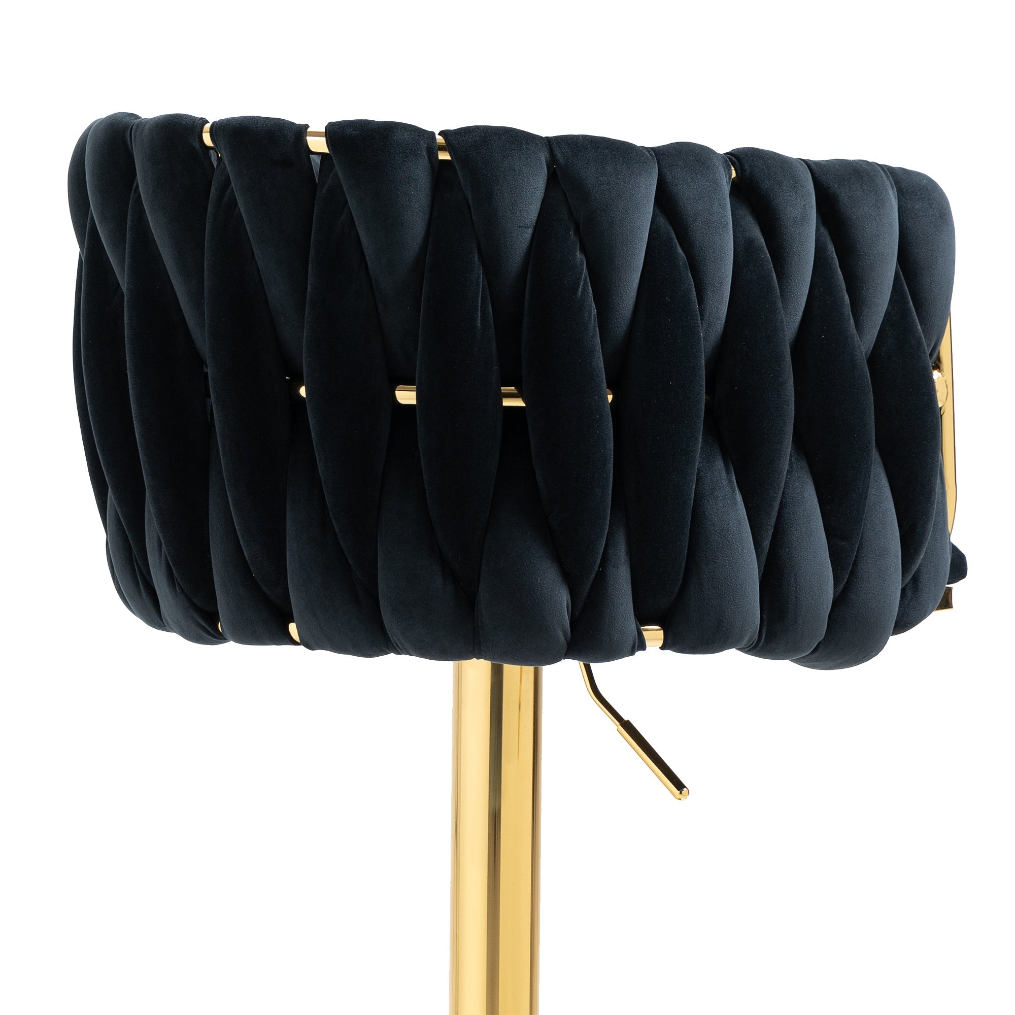 Logidon Vintage Bar Stool Velvet Black Adjustable Height Rotatable