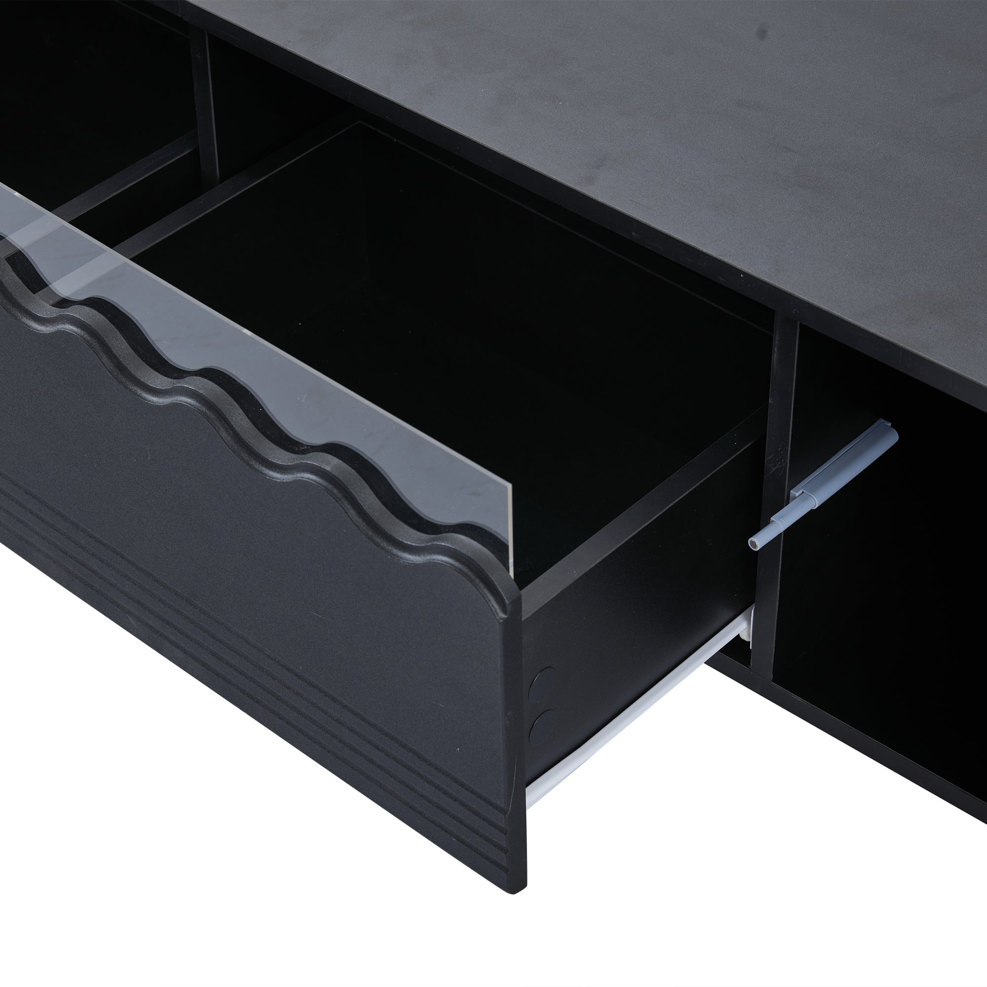 Logidon 176x38x45 cm zwart TV-lowboard met LED-verlichting