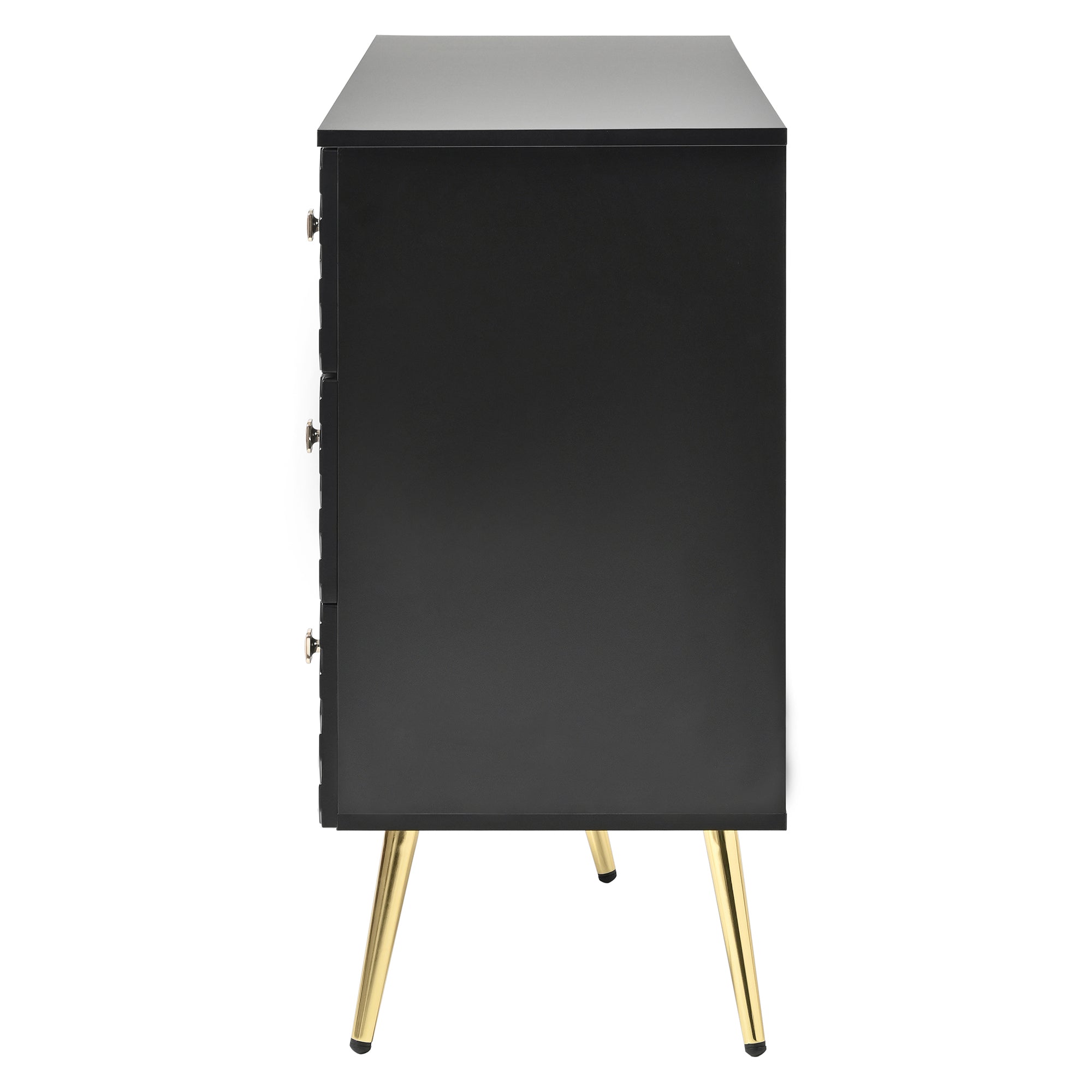 Logidon Ladekast 6 lades zwart goud moderne stijl 120x40x80 cm