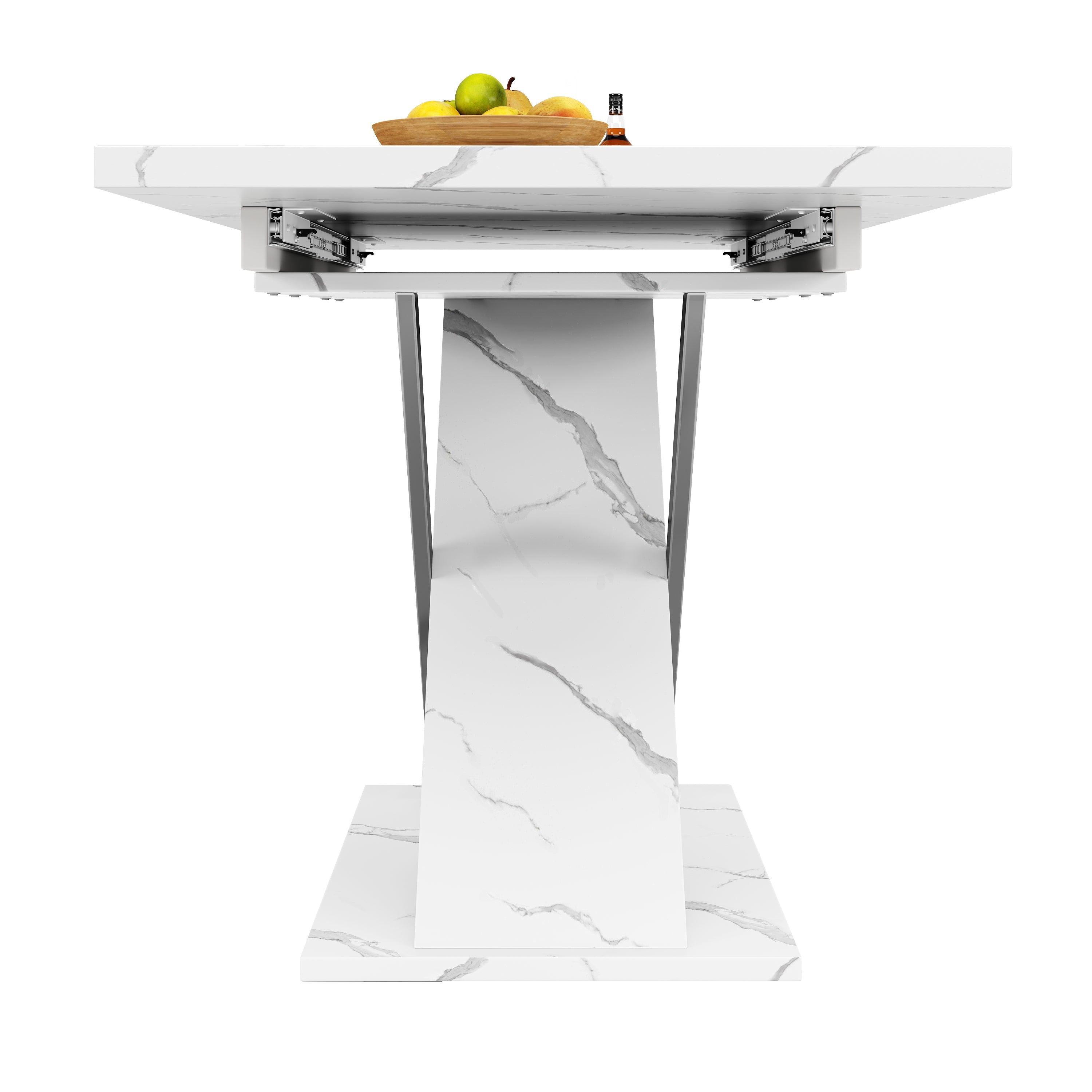 Logidon Uitschuifbare eettafel wit 118-157 cm met gekruiste poten