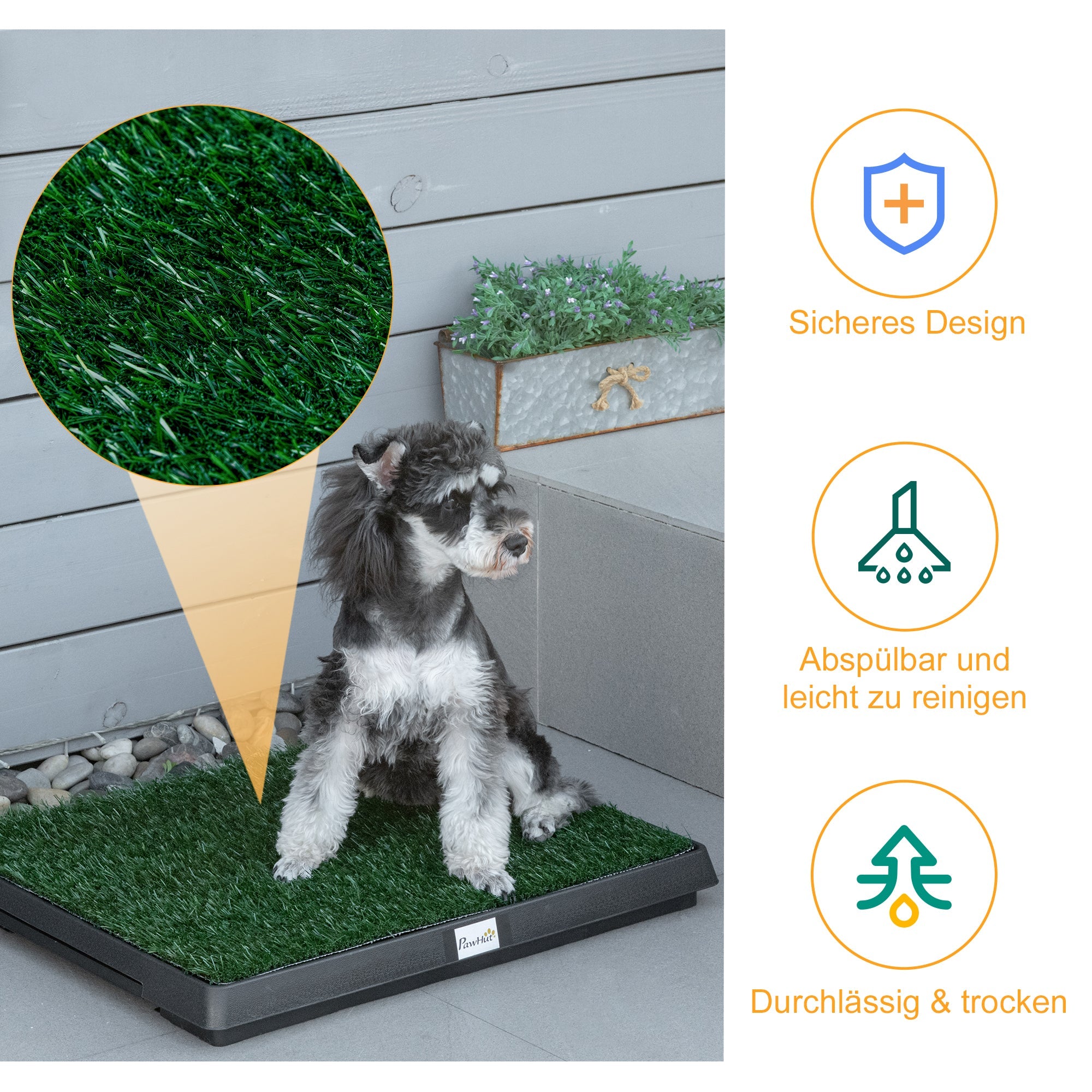 Logidon PawHut artificial grass pet toilet 63x51x6 cm green