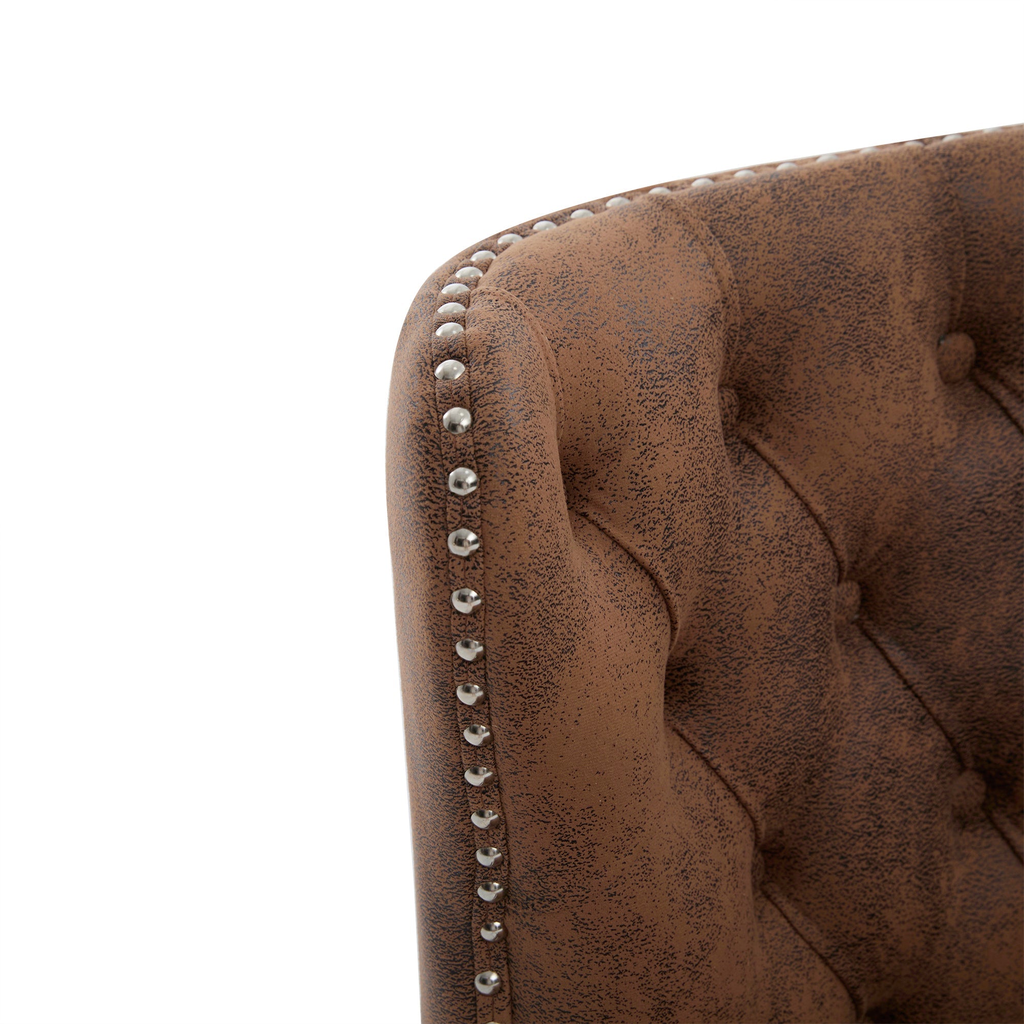 Logidon Tech stoffen fauteuil zonder armknop en klinknagels koffiebruin