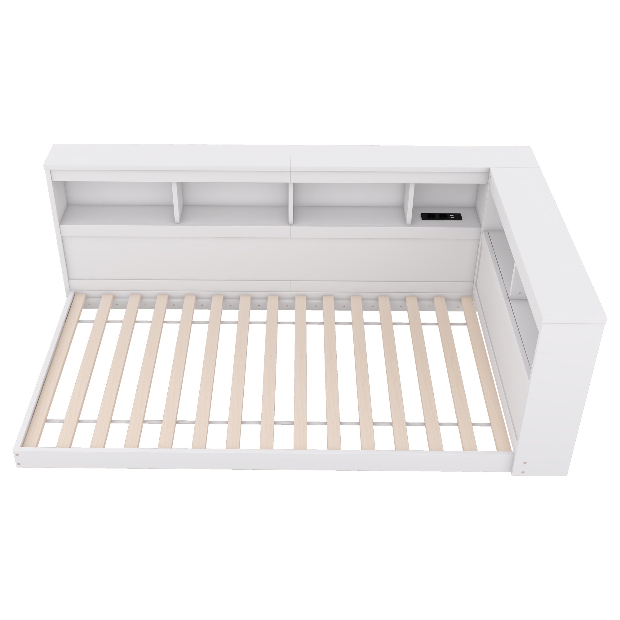 Logidon daybed 90x200 slaapbank lattenbodem stopcontact USB wit