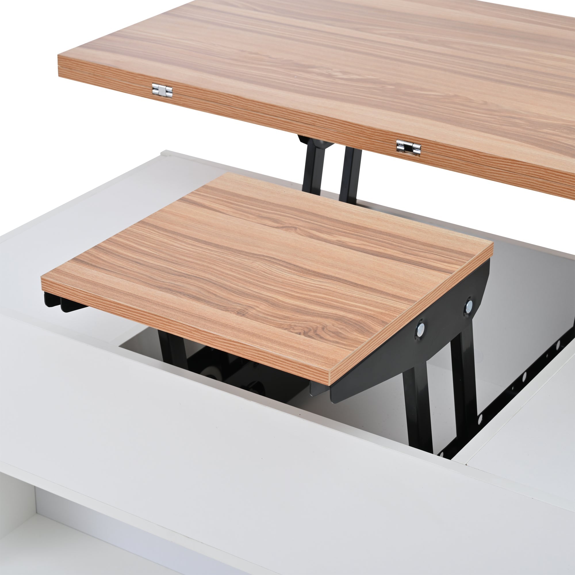 Logidon salontafel Lift Top 100x50 wit houtlook met 4 lades