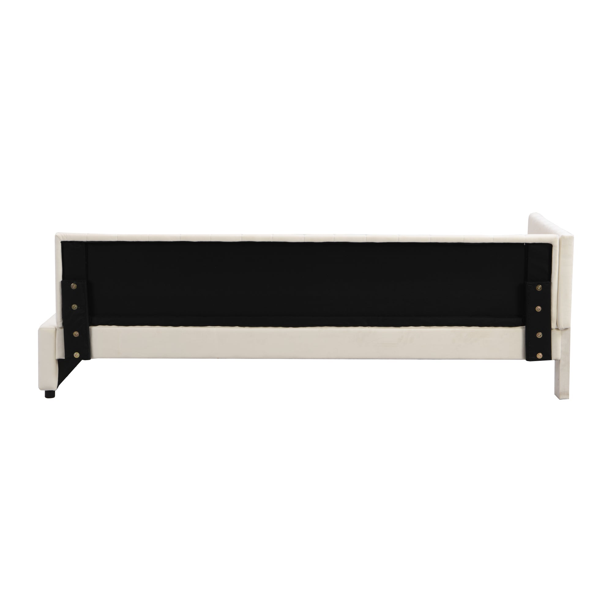 Logidon upholstered bed 90x200 multifunctional bed with slatted frame beige velvet