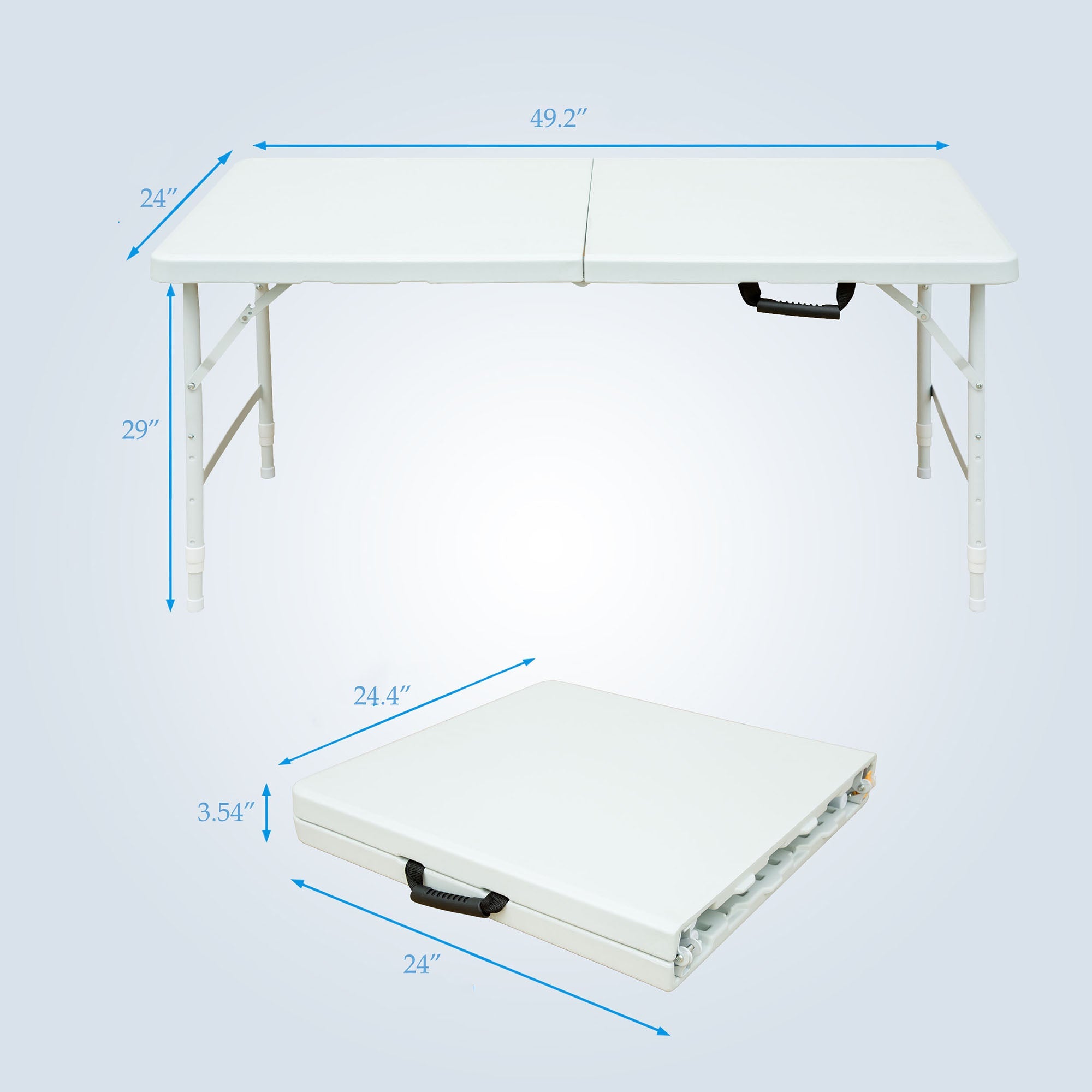 Logidon klaptafel 125 cm wit robuust stalen frame opklapbaar ontwerp