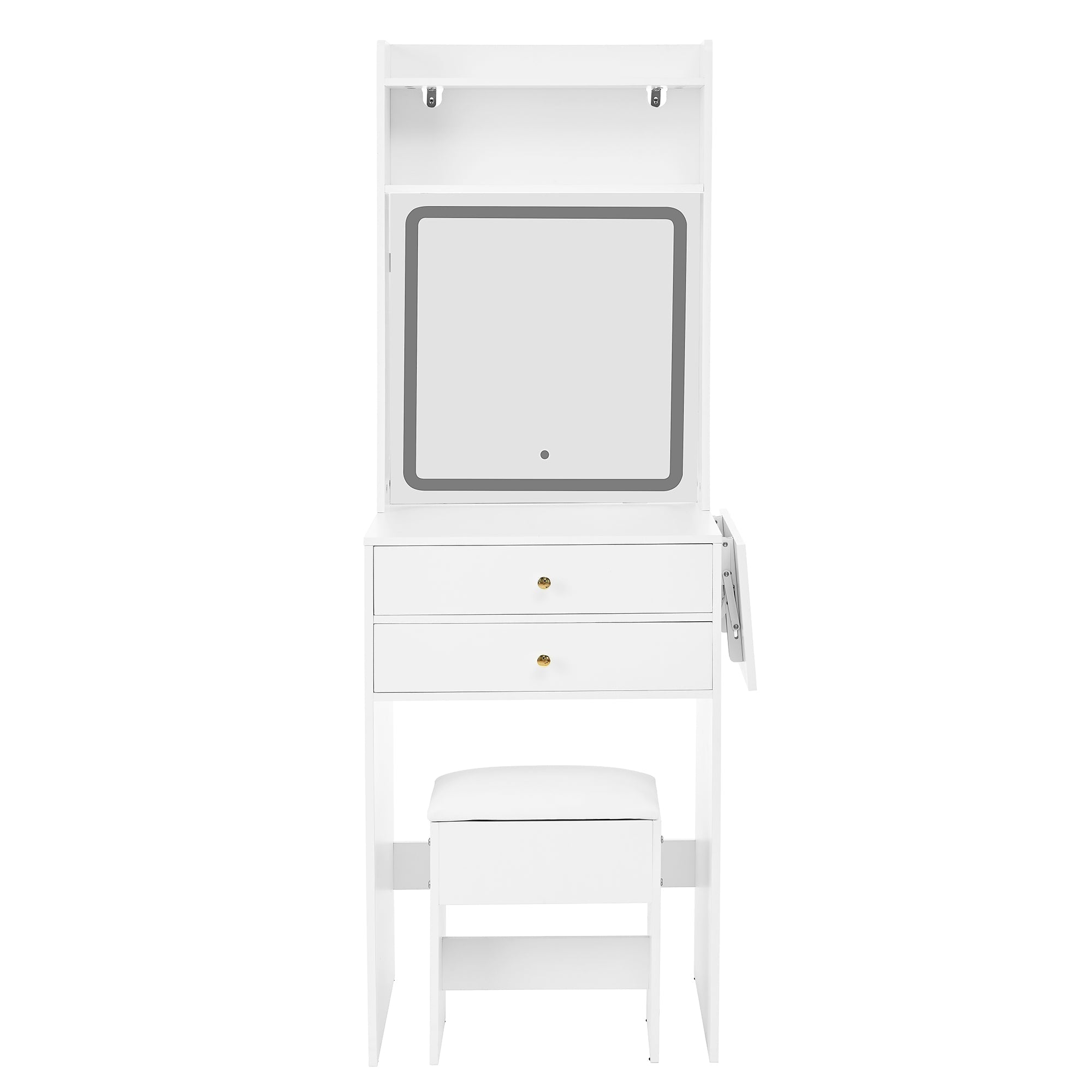 Logidon Kaptafel Verstelbaar LED-verlichting Wit 75×156×45 cm