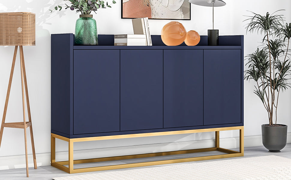 Logidon dressoir marineblauw 120x30x80 cm 4-deurs greeploos