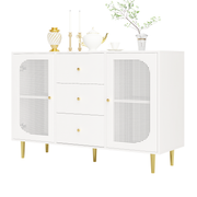 Logidon dressoir met rotan deuren wit 120 x 40 x 90 cm