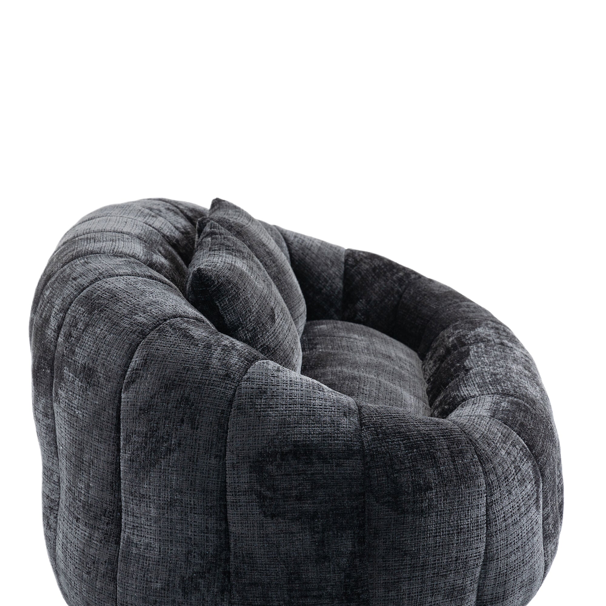 Logidon Luxe Zitzak met Hoge Rug Chenille Zwart 150x95 cm