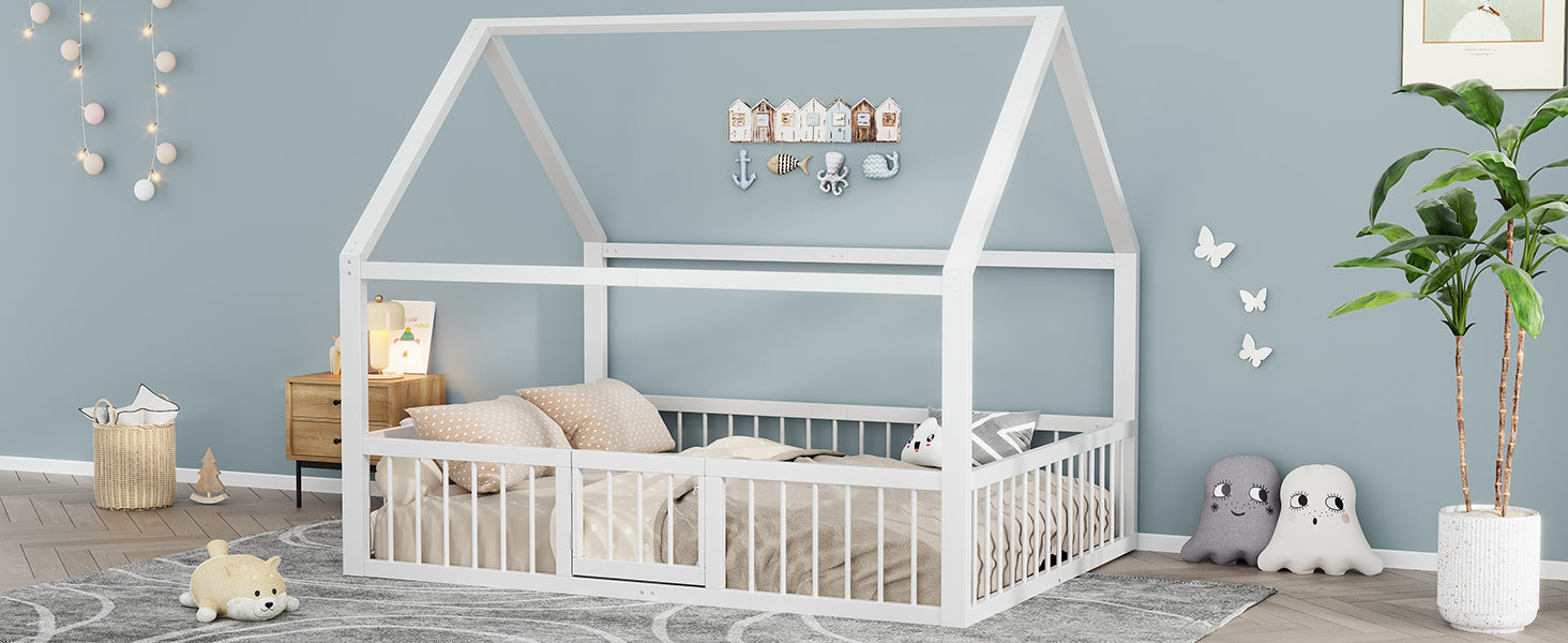 Logidon metalen bed 140x200 wit plat bed met dakframe