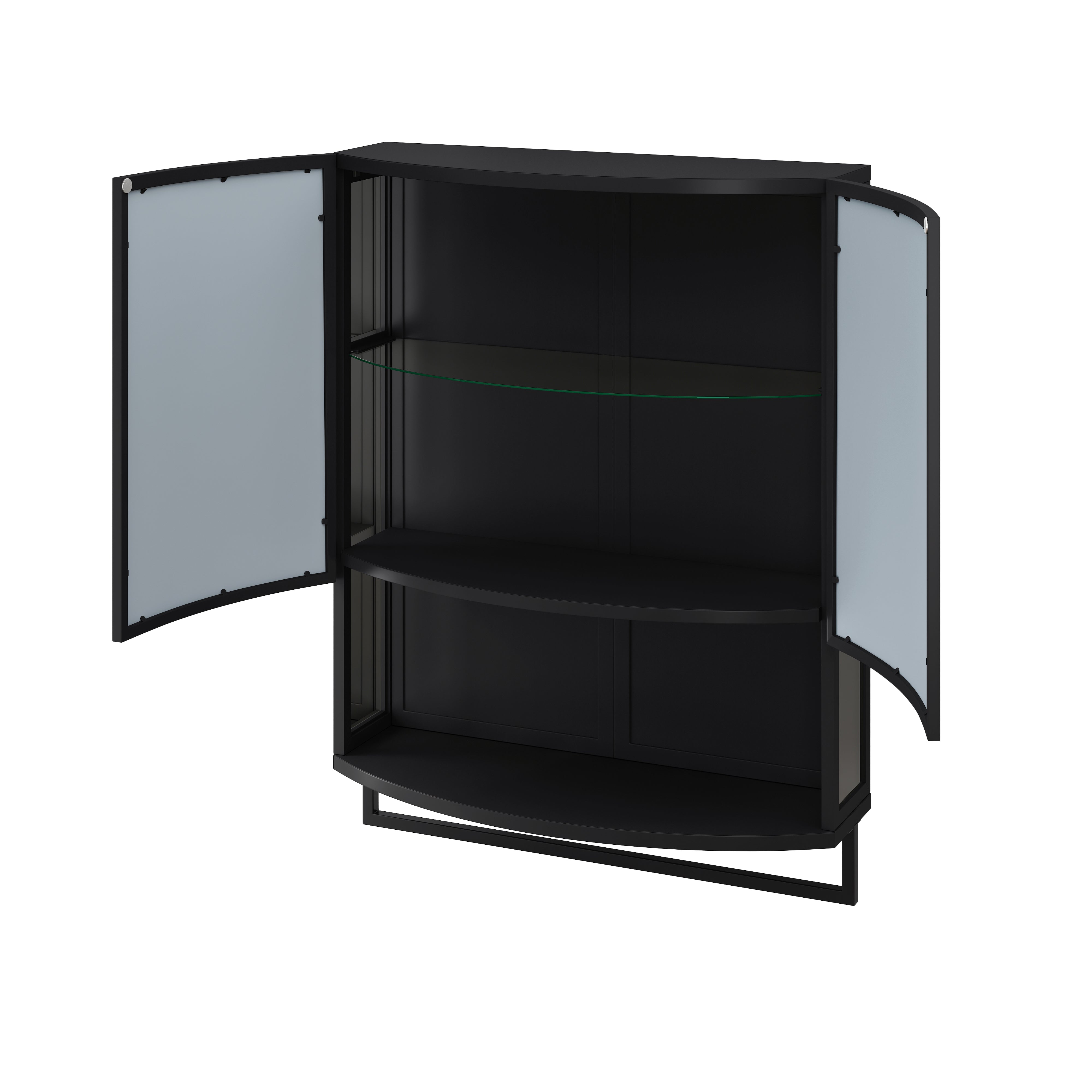 Logidon 60 cm moderne kledingkast zwart met onbreekbare spiegel