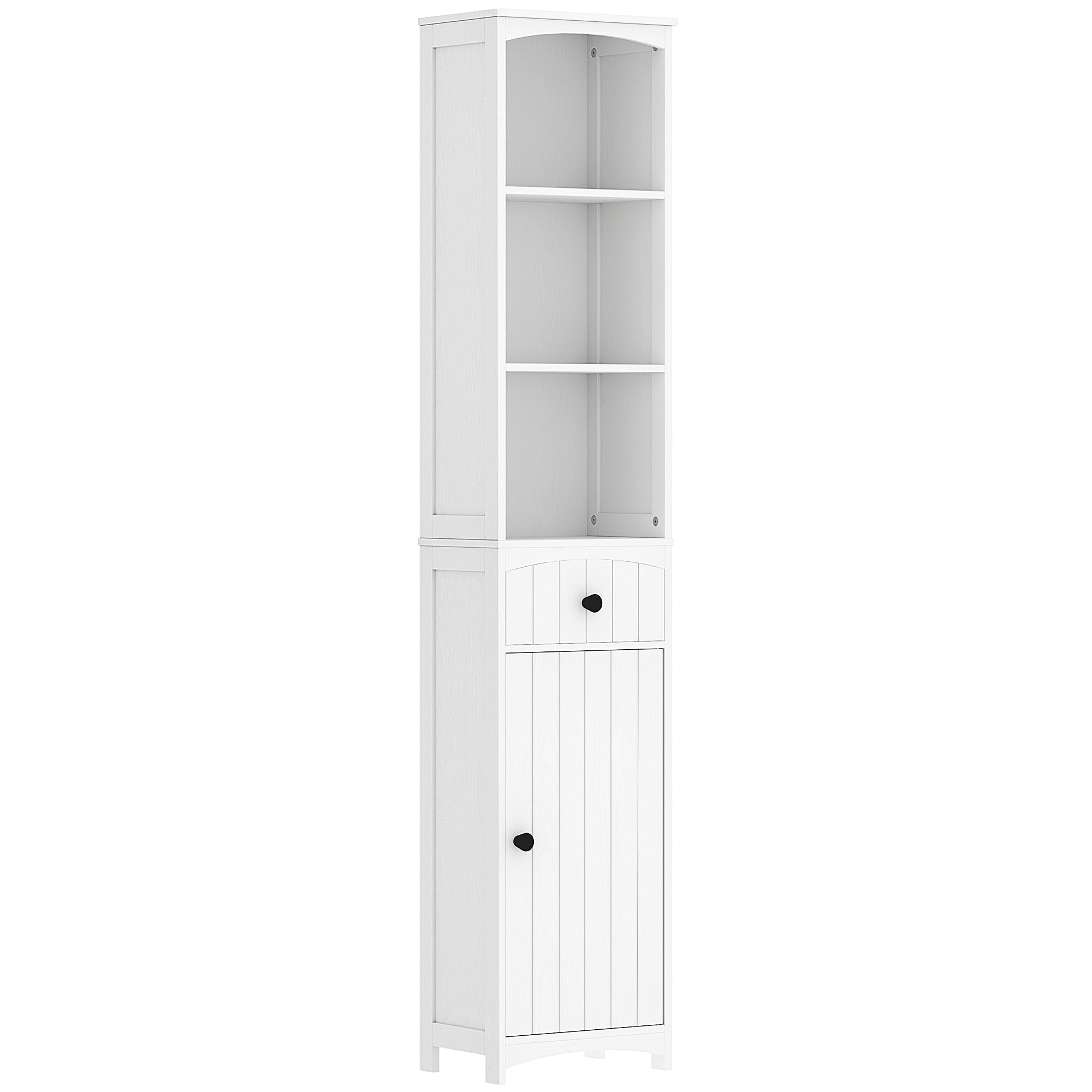 Logidon tall bathroom cabinet white 3 shelves, 1 drawer 34x24x170.5 cm