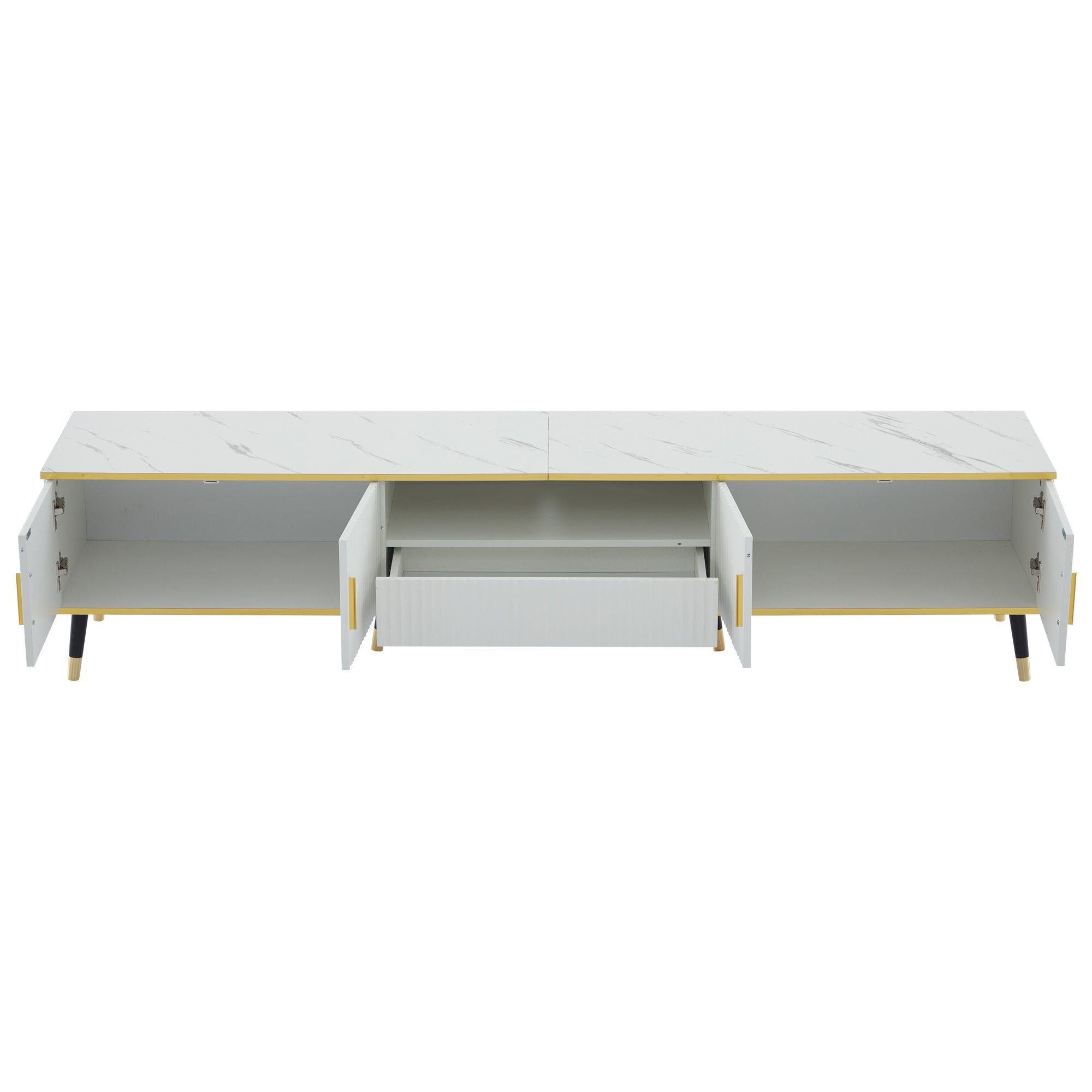 Logidon Modern TV-meubel Wit Marmerlook 200x40x46 cm