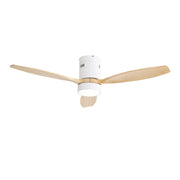Logidon plafondventilator 52 inch houten blad witte DC-motorverlichting