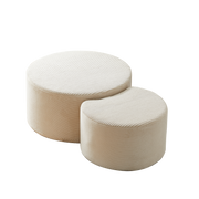 Logidon salontafelset van 2 rond gewatteerde beige stof