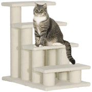 Logidon Dierentrap voor honden en katten 4-trede pluche beige 63 cm