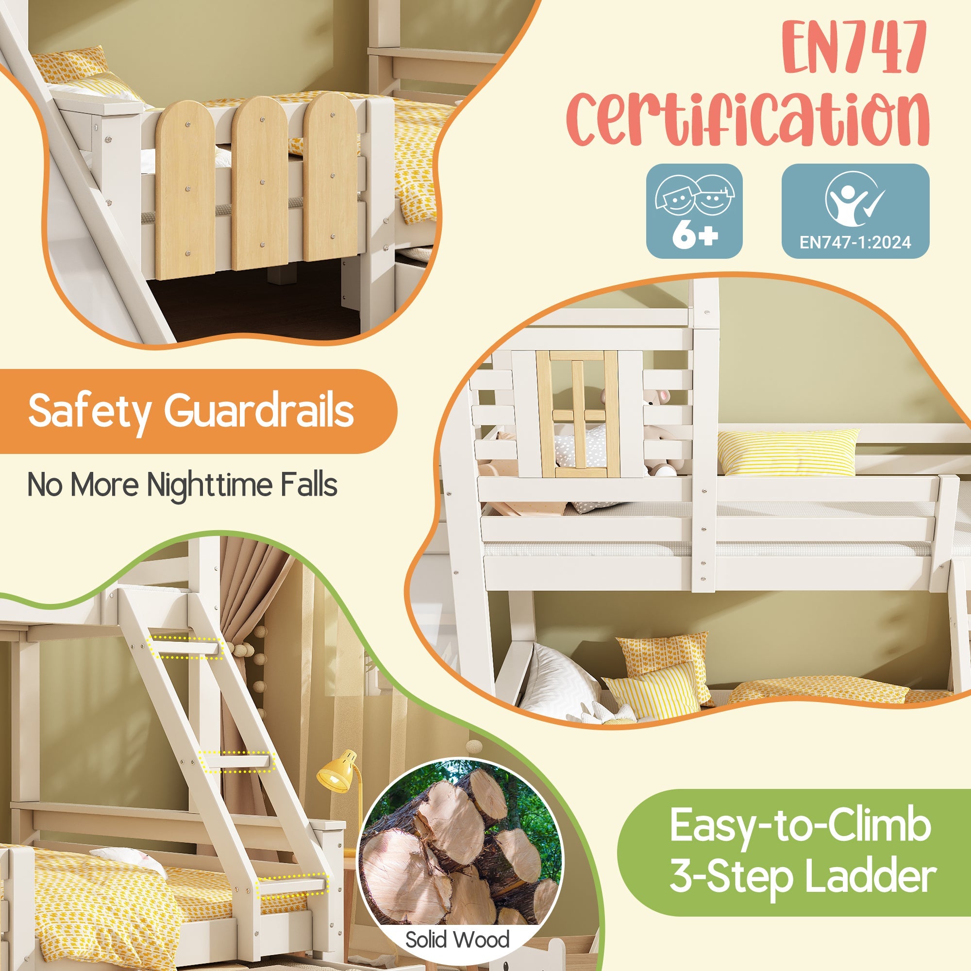Logidon stapelbed 90x200/140x200 schuiflaadladder blokhut design