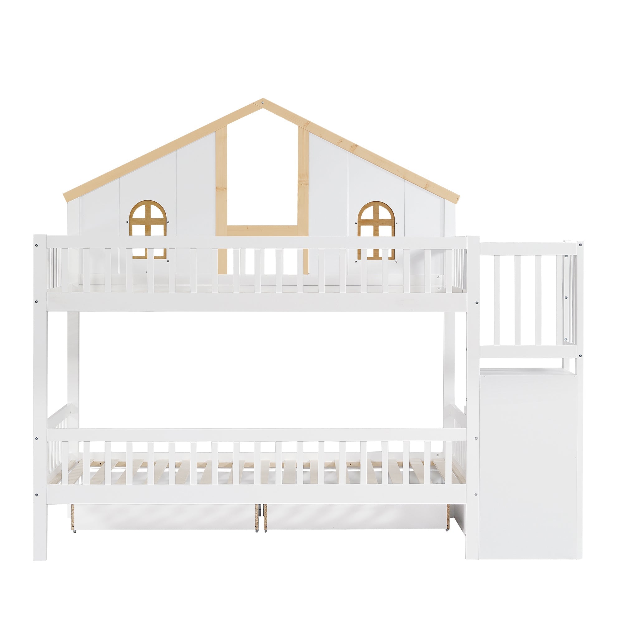 Logidon stapelbed kinderbed wit naturel 90x200 cm met raam