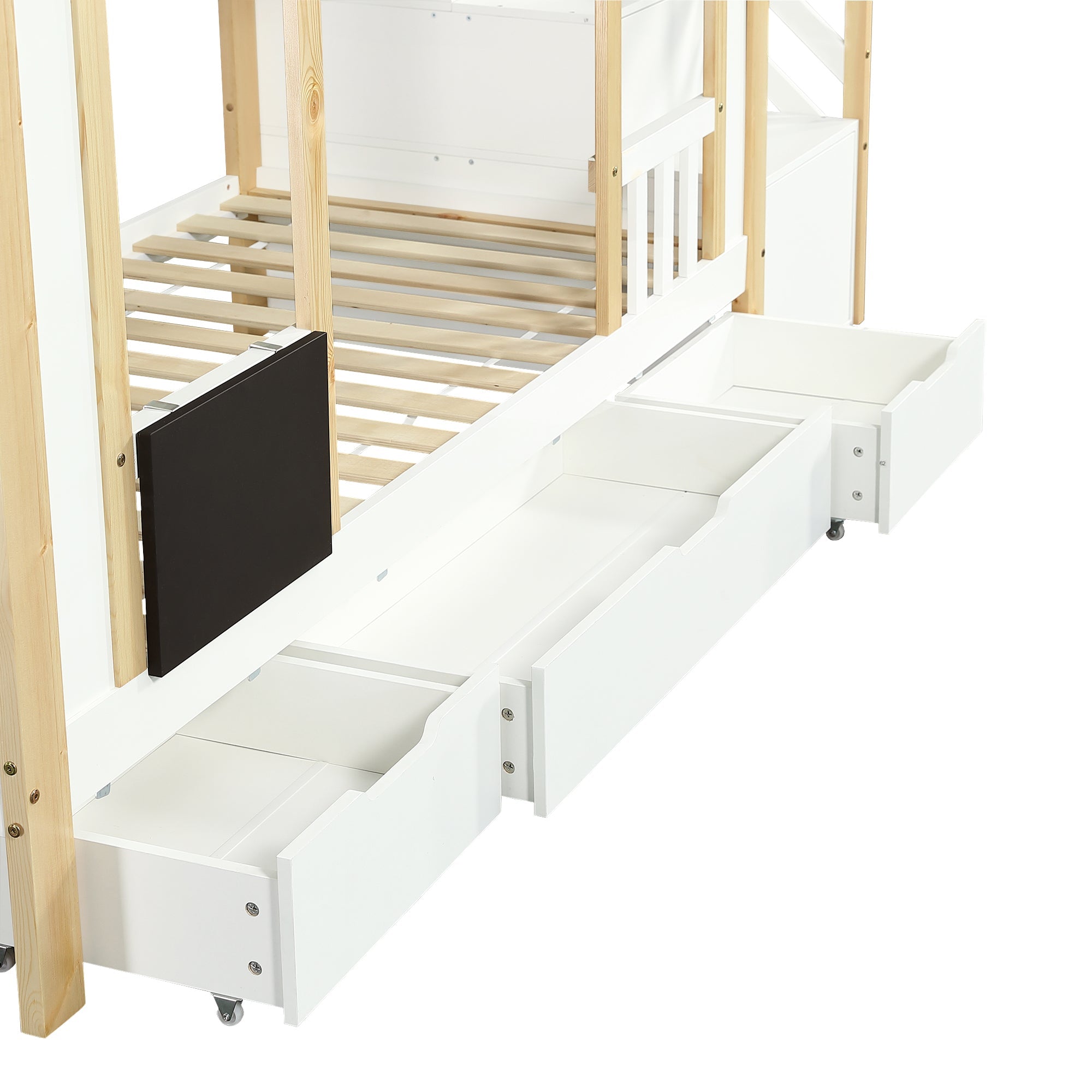 Logidon stapelbed kinderhoogslaper met trapkast opbergruimte 90x200