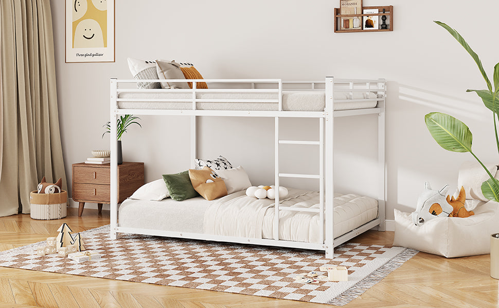 Logidon Bunk Bed 140x200 Metal White Safety Railing