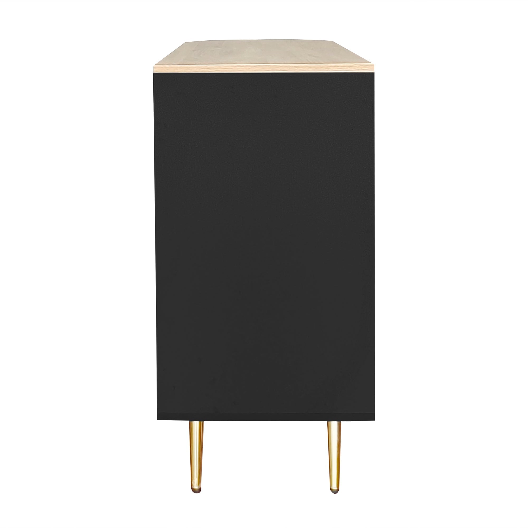Logidon buffetkast 130x40x80 cm zwart met glazen schuifdeuren LED verlichting