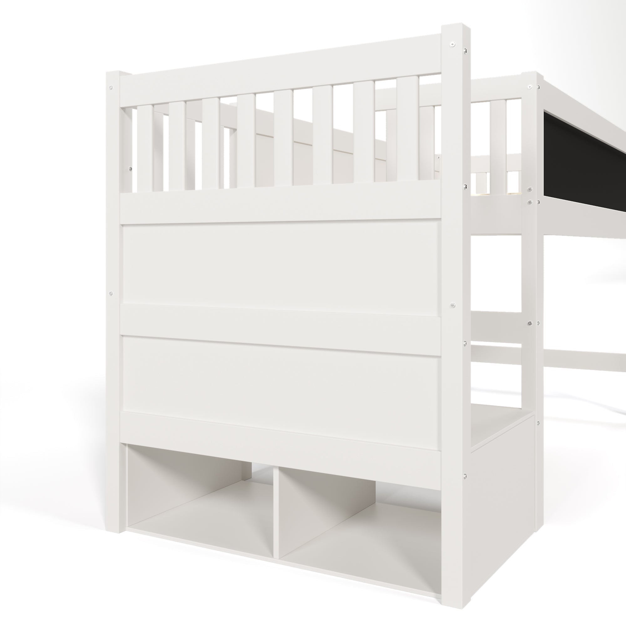 Logidon hoogslaper 90x200 kinderbed met whiteboard wit
