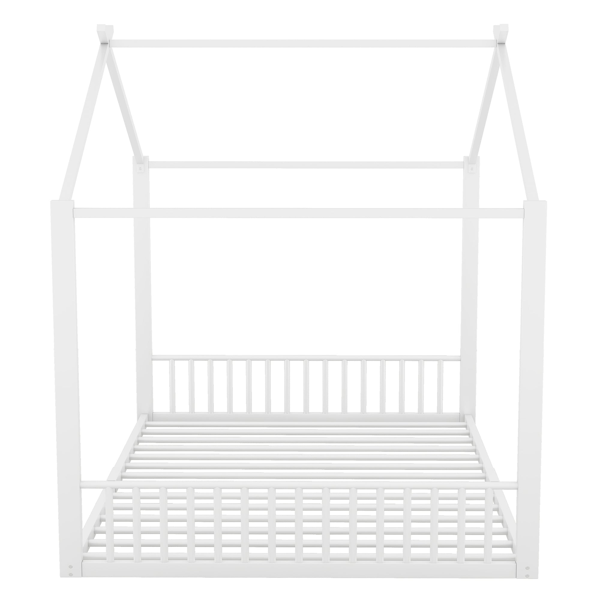 Logidon gestoffeerd bed 140x200 cm zonder matras Wit ijzeren framebed
