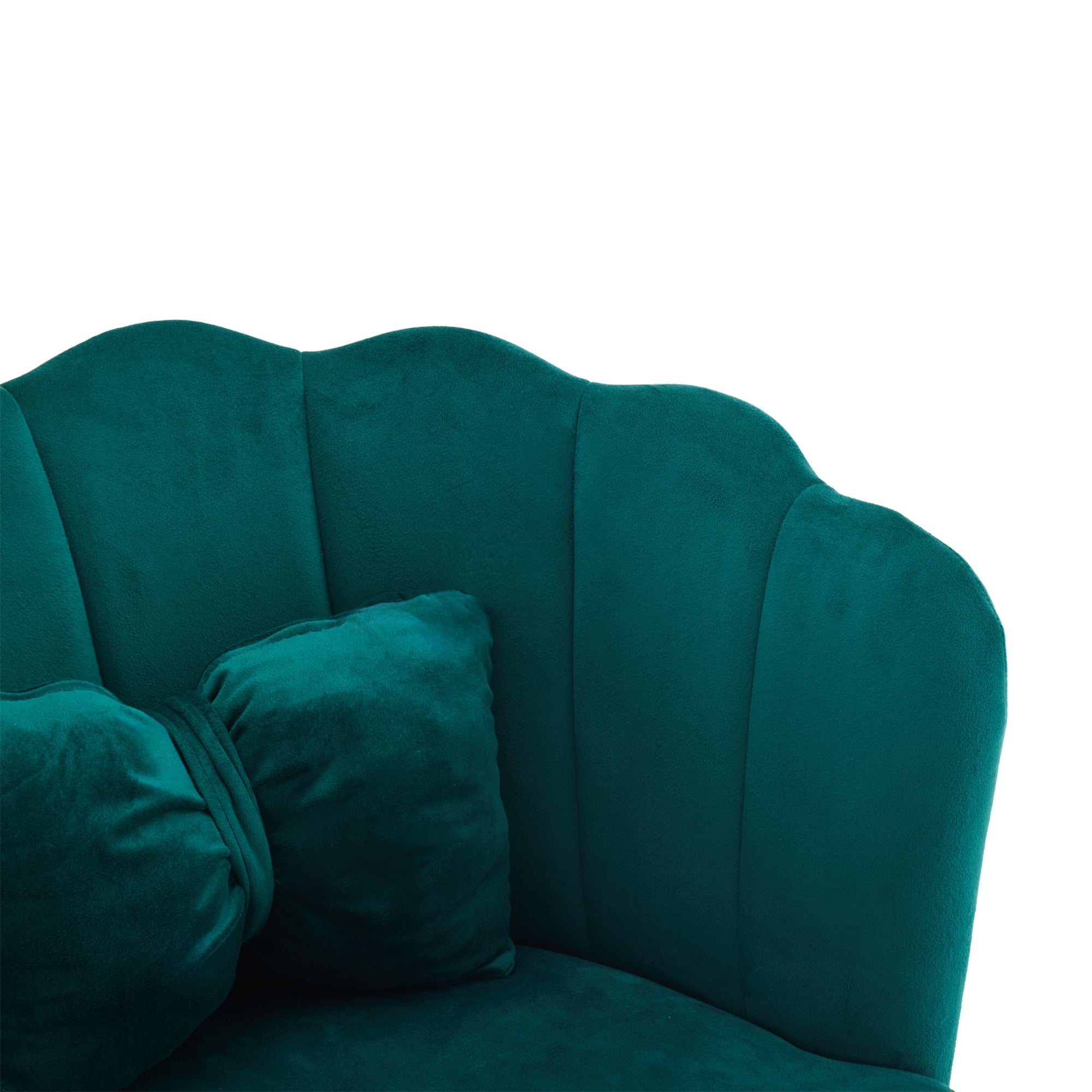 Logidon Modern Velvet Armchair Green With Gold Legs