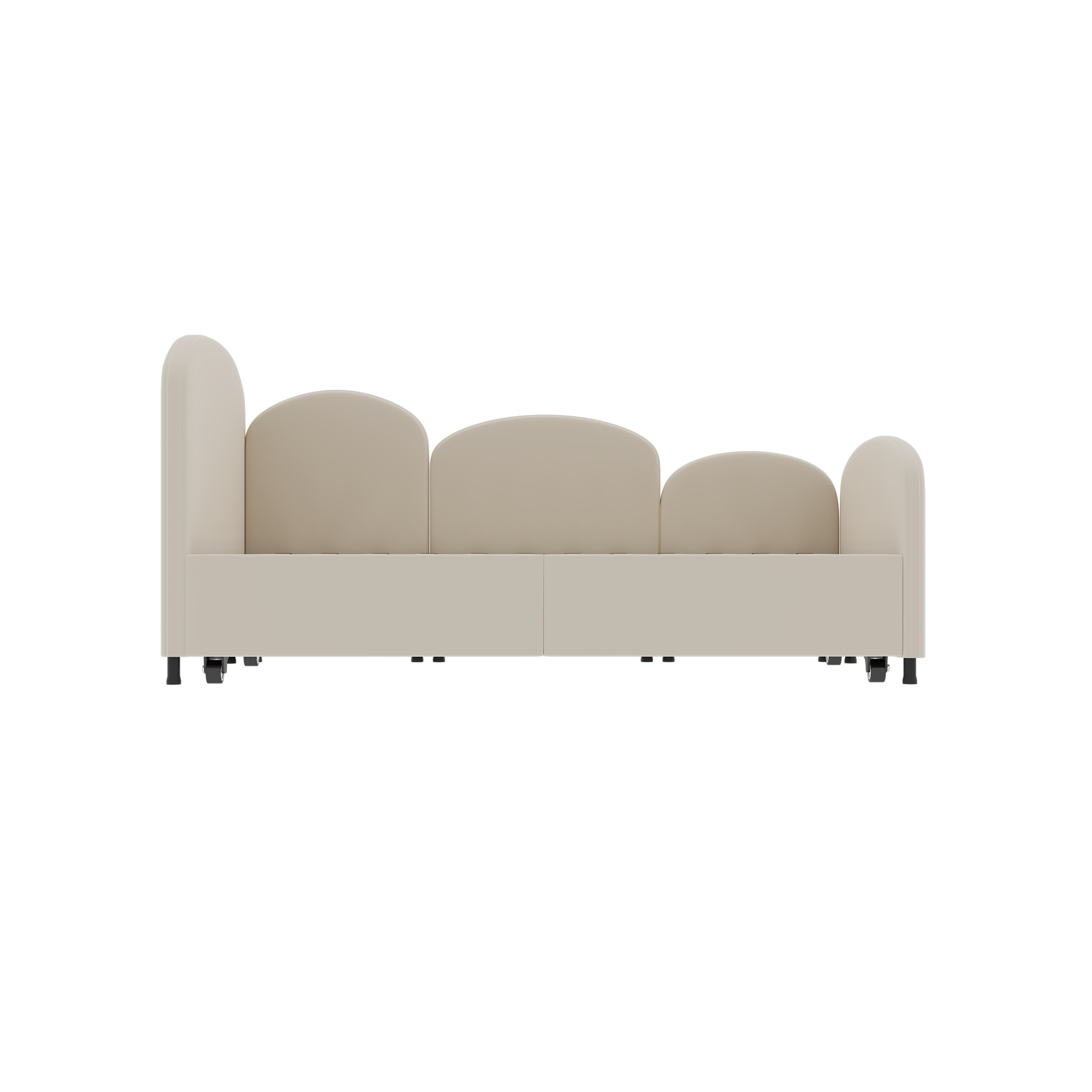 Logidon 2-persoonsbed, gestoffeerd met lades fluweelbeige