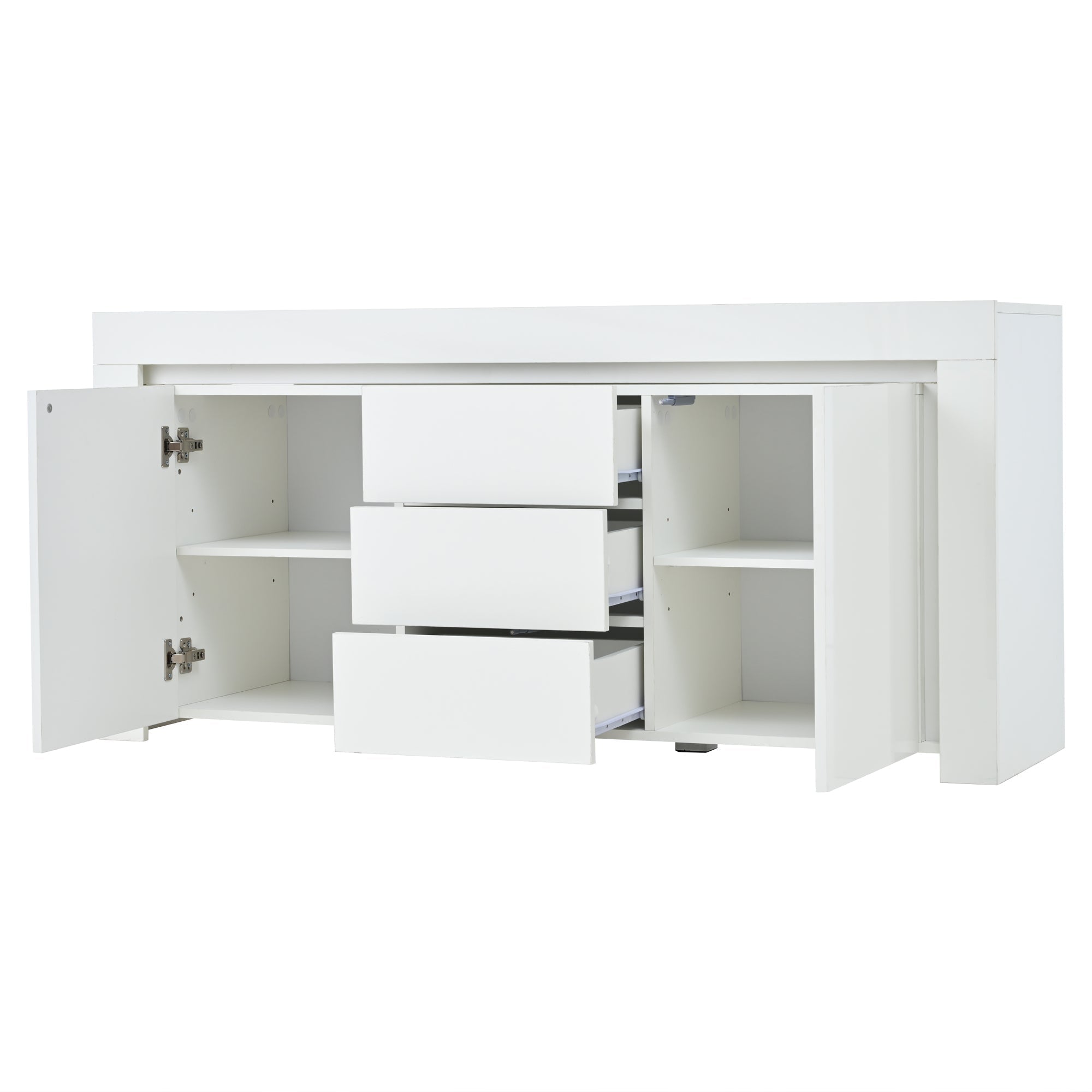 Logidon wit hoogglans dressoir 140x40x65 cm met LED verlichting