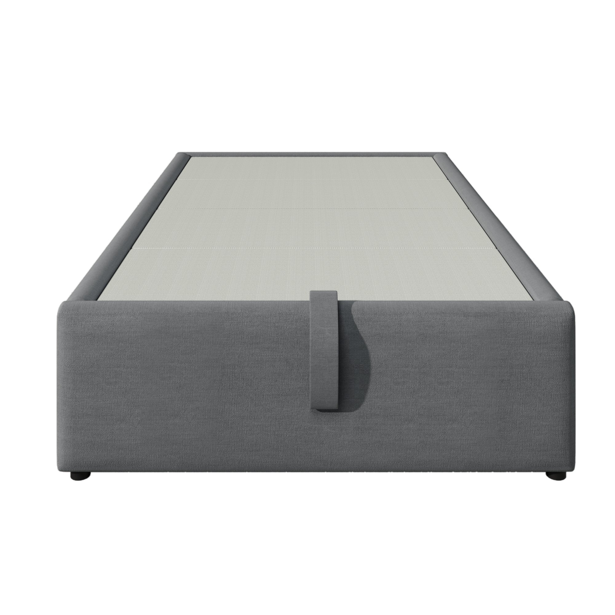 Logidon gestoffeerd bed 90x200 cm grijs met USB-C oplaadfunctie zonder hoofdeinde