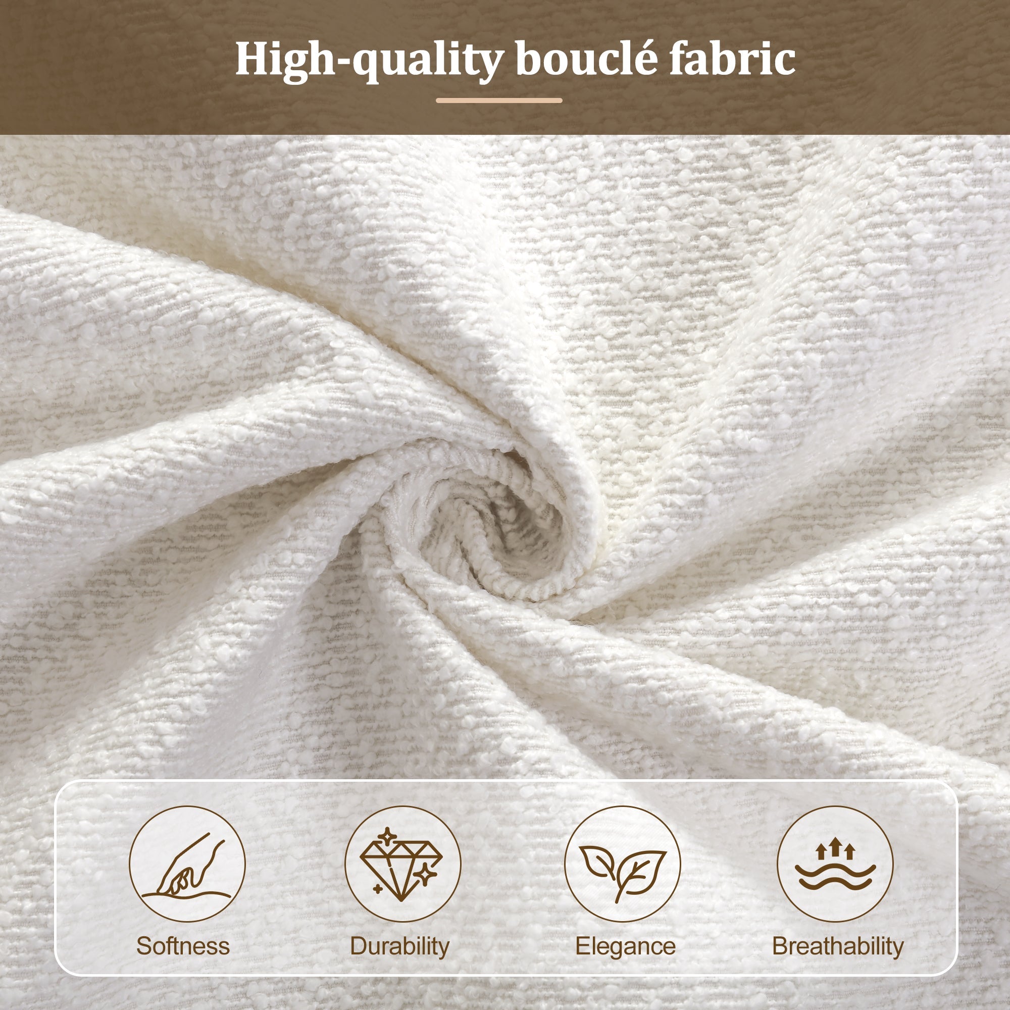 Logidon gestoffeerd bed 180x200 cm met opbergruimte en hydrauliek beige bouclé