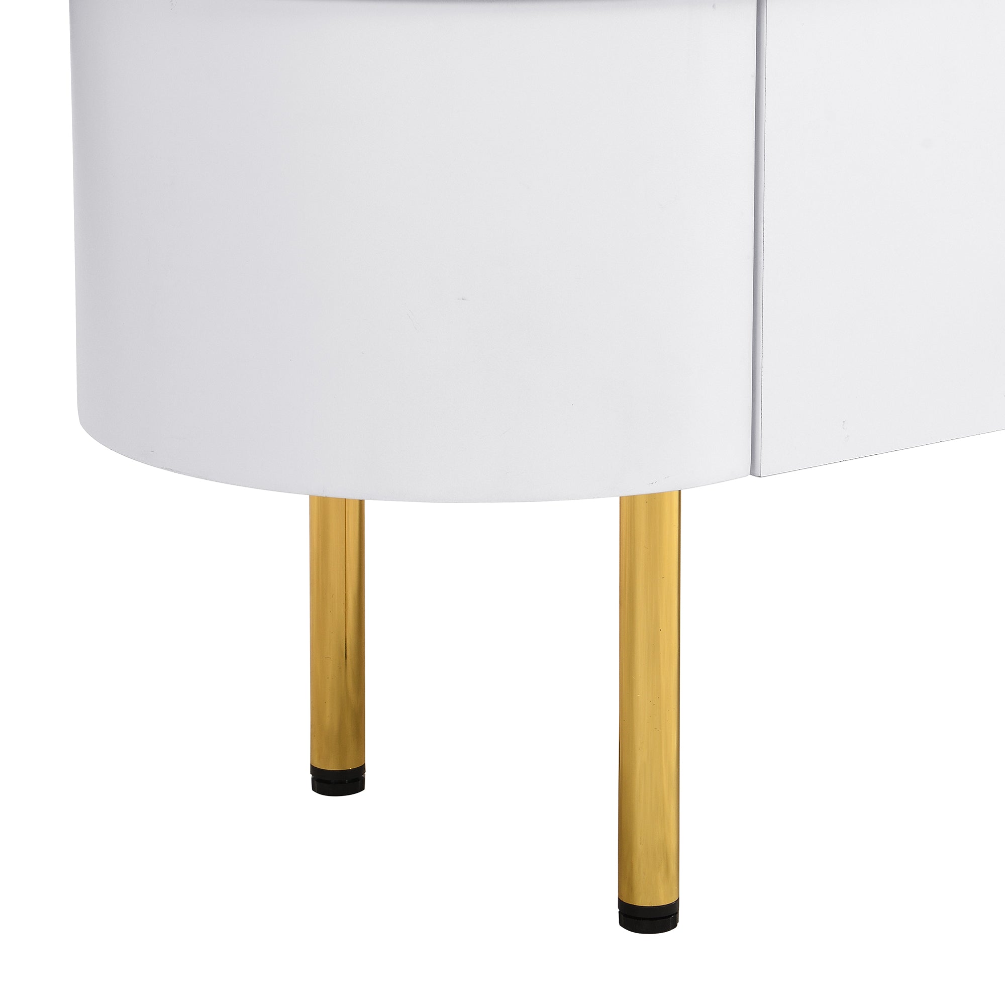 Logidon lowboard TV furniture 174 cm white glossy with golden handles